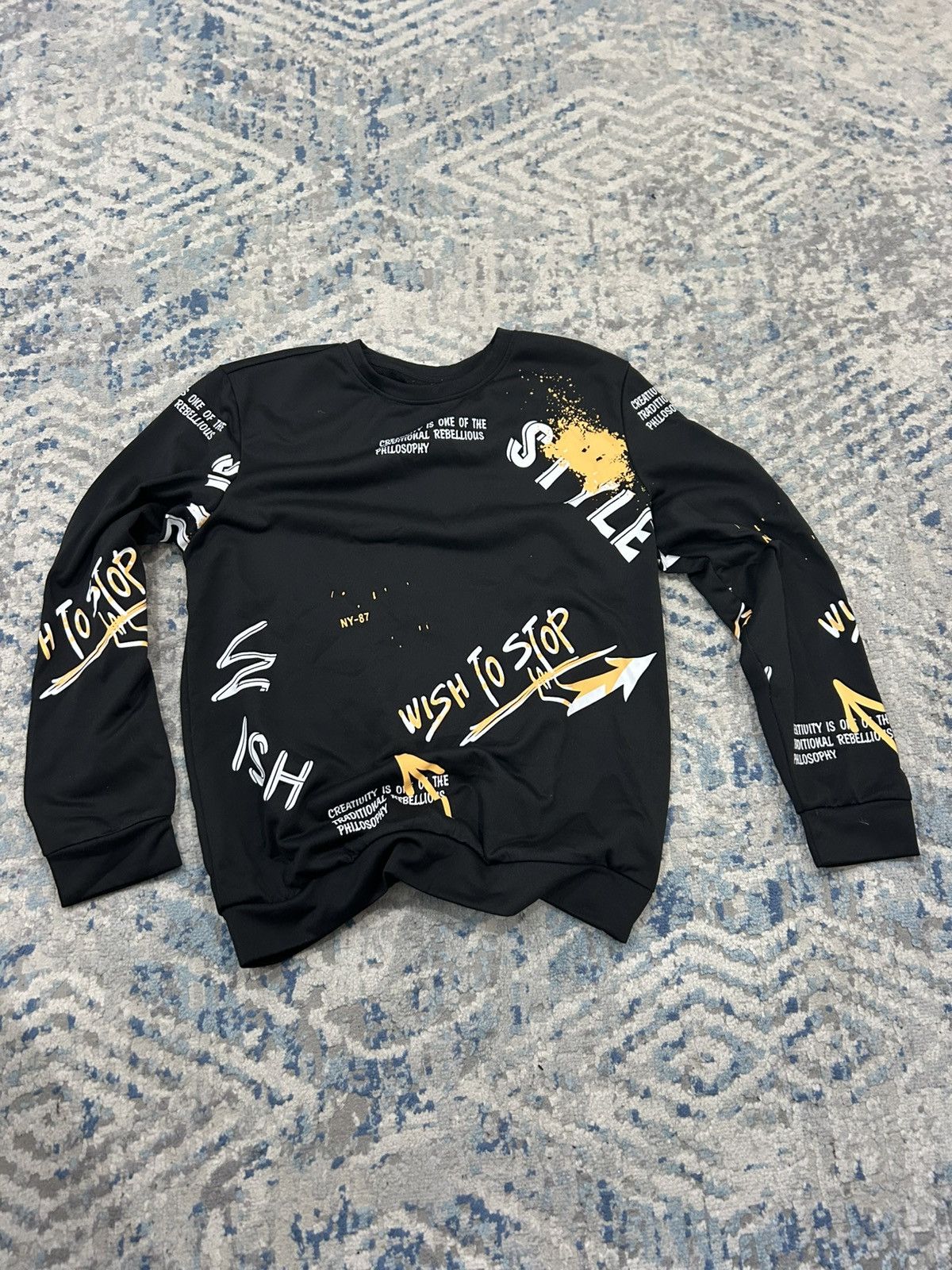 Other Black sweatshirt with white lettering Size US L / EU 52-54 / 3 - 1 Thumbnail