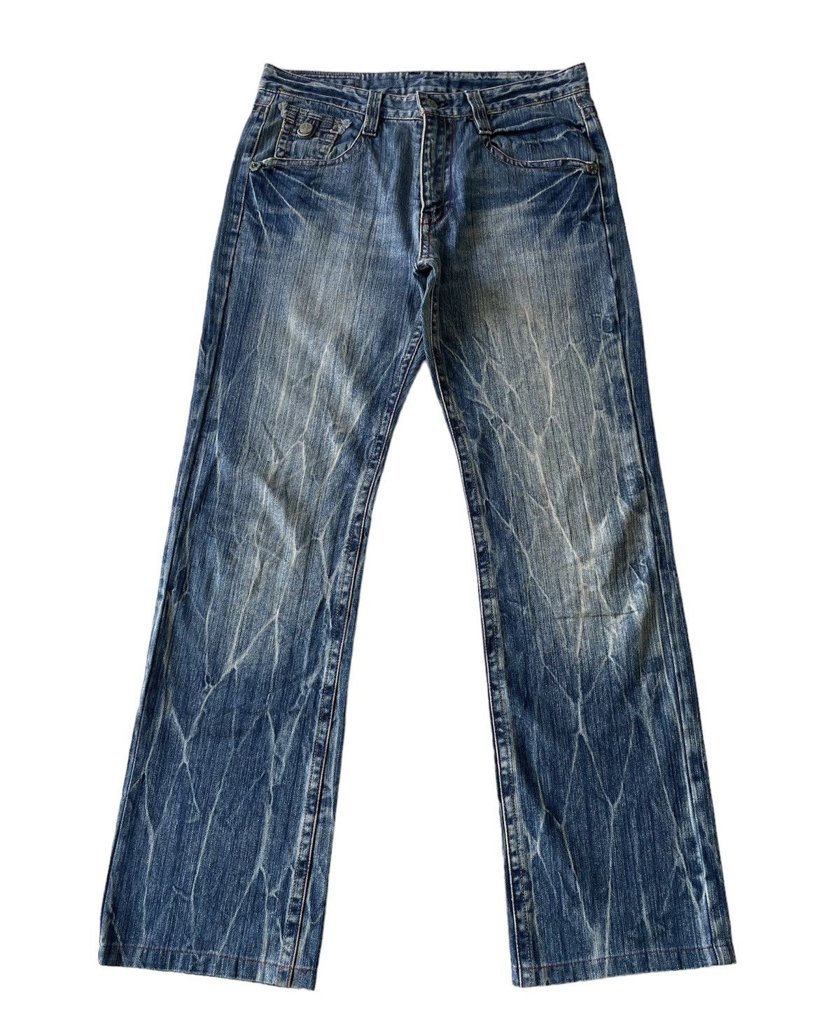Japanese Brand Rare Vintage Raw Japanese Acid Wash Jeans Size US 33 - 1 Thumbnail