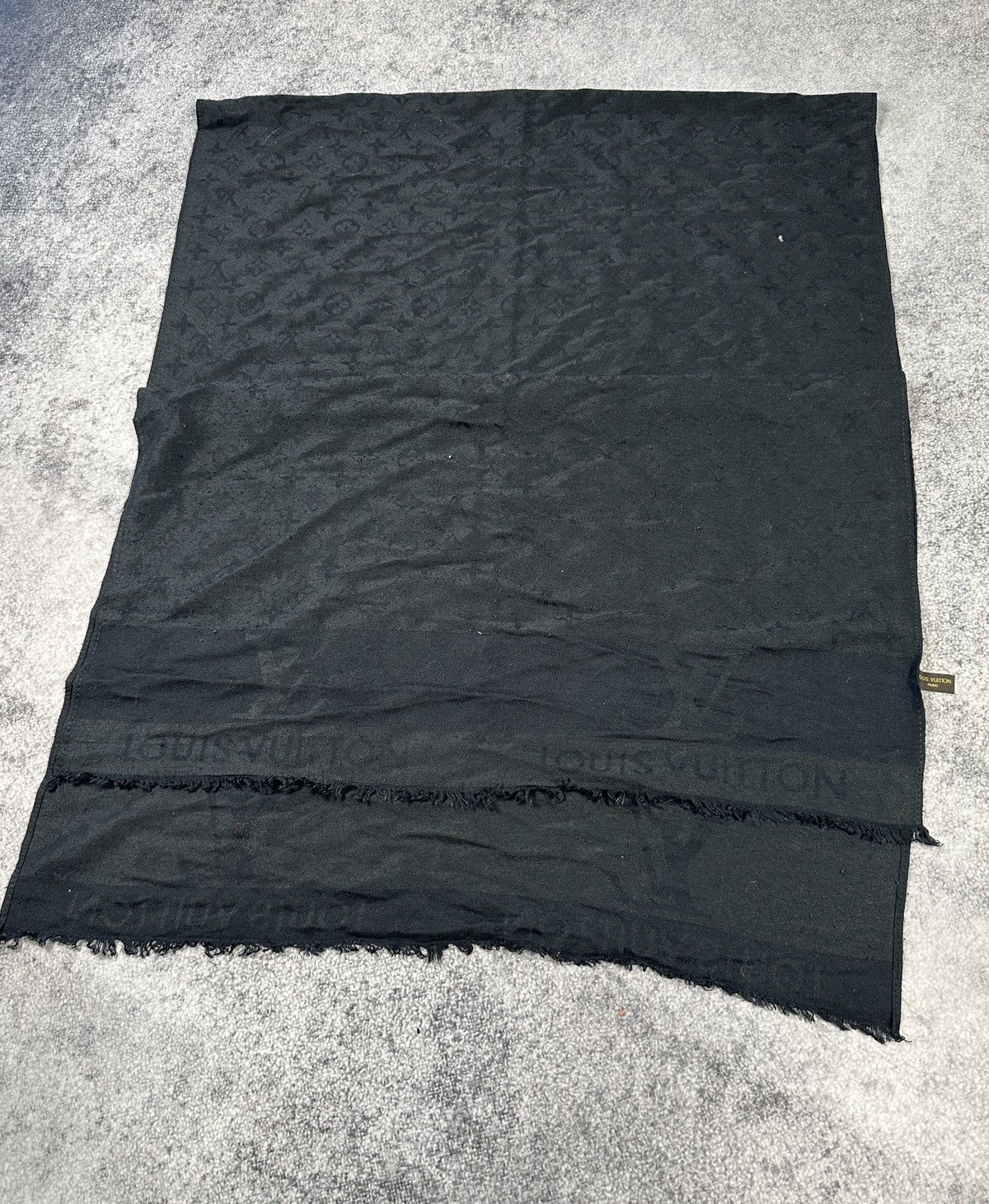 Vintage Louis Vuitton Scarf Cashmere Silk Monogram 80s Rare