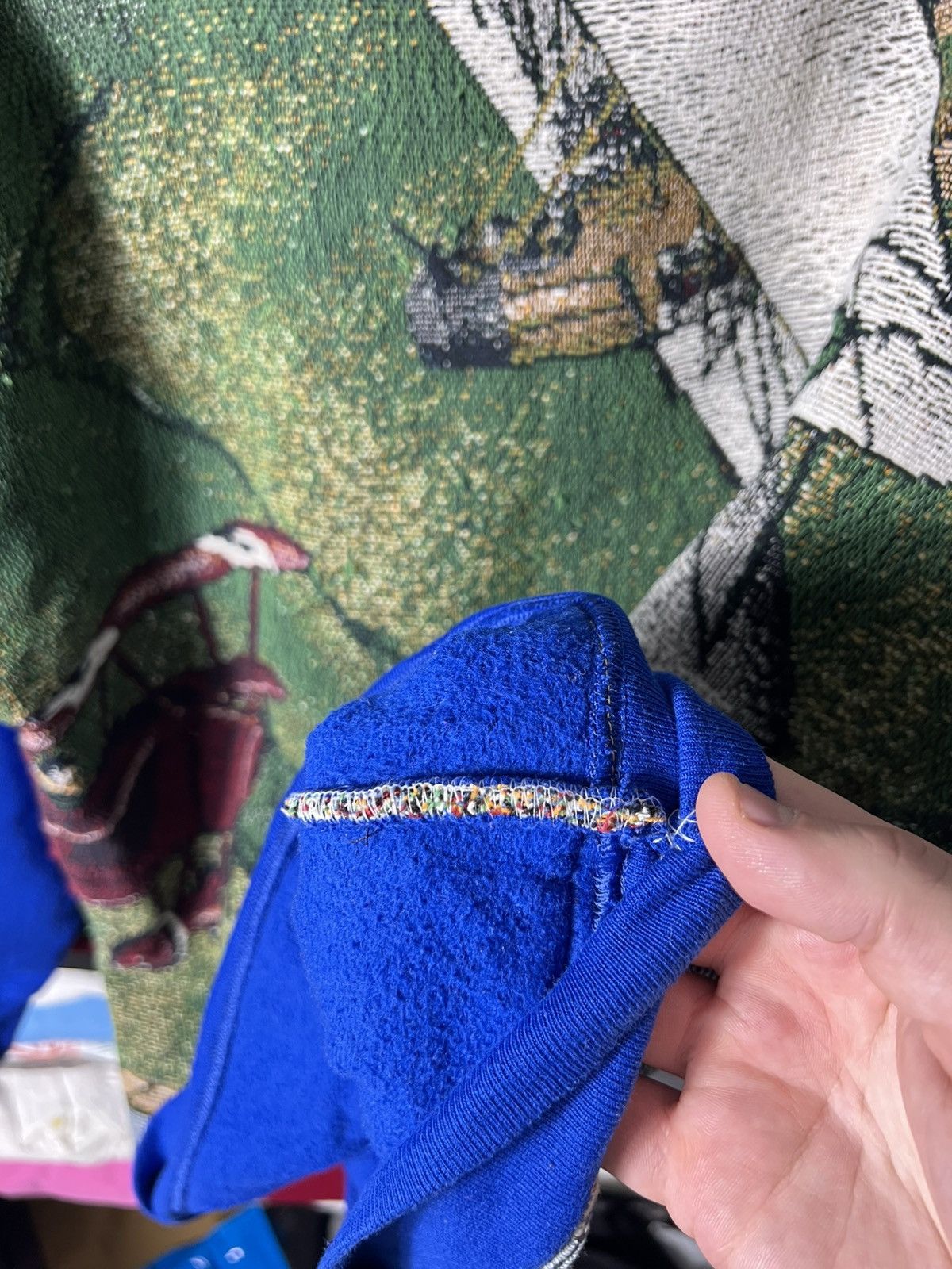 Japanese Brand Custom Handmade Vintage Aviation Tapestry Sweatshirt XL 🛩️💥 Size US XL / EU 56 / 4 - 14 Thumbnail