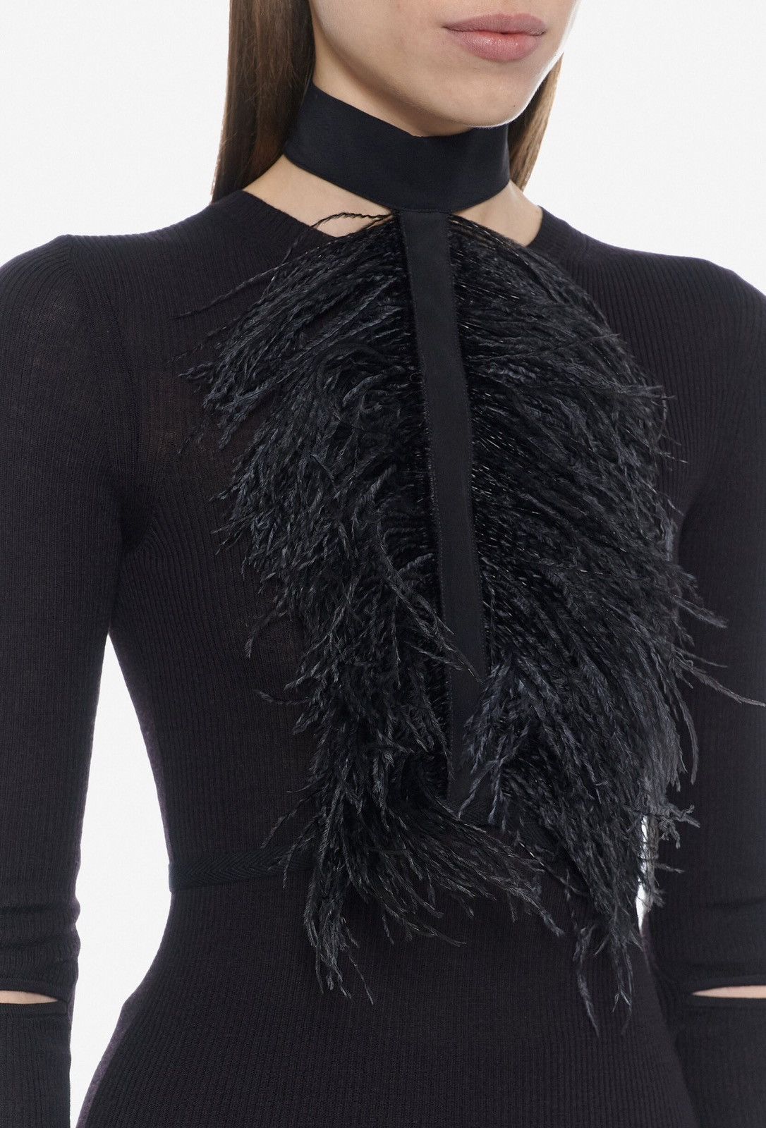 Ann Demeulemeester Ann Demeulemeester Feather Ribbon Silk Necklace Size ONE SIZE - 3 Thumbnail