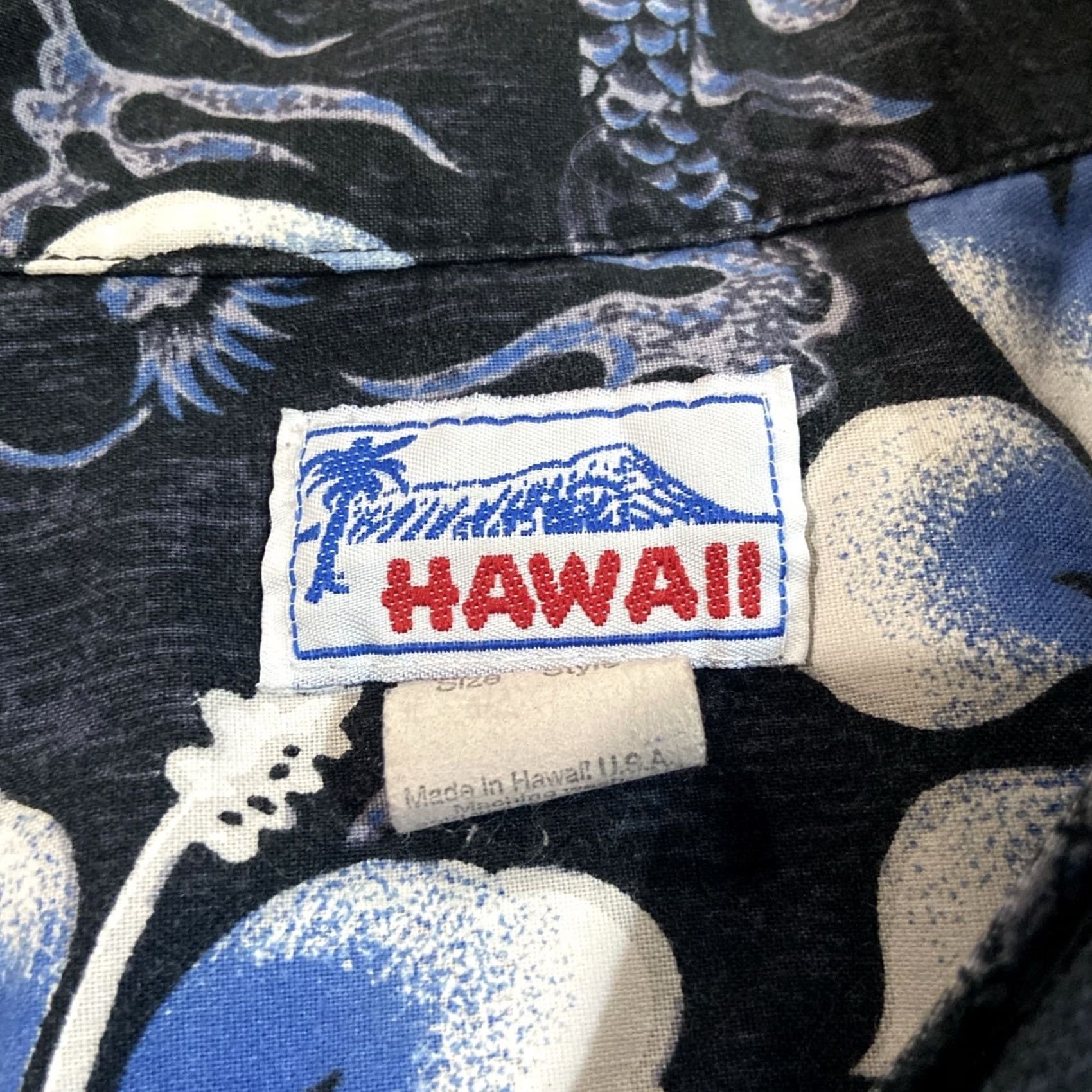 Vintage VINTAGE Hawaiian Shirt Asian DRAGON Themed Large Made In Hawaii Shirt Mens Short Sleeve Button-Up Black 1980s Hawaii Theme Casual Size US L / EU 52-54 / 3 - 2 Thumbnail