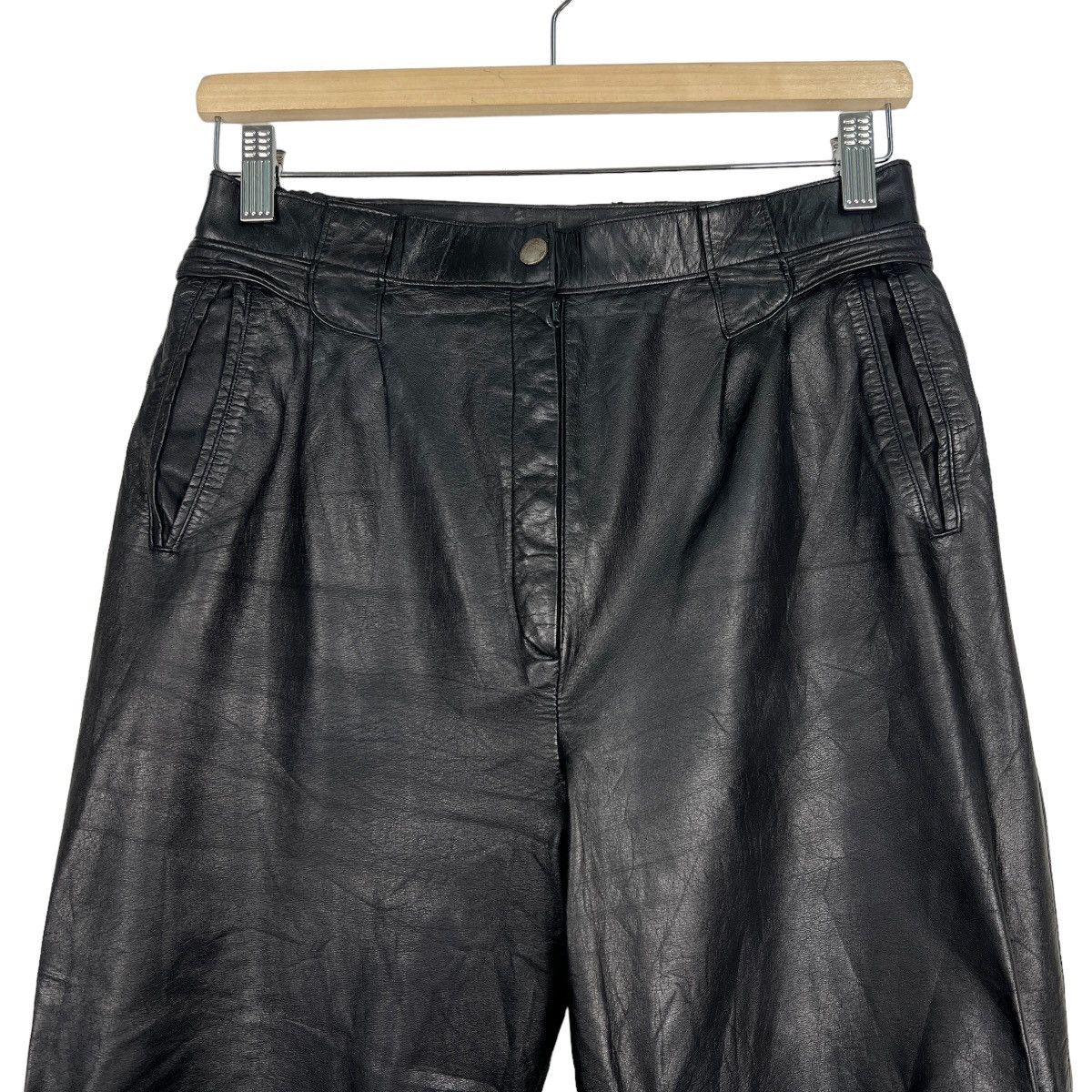 Genuine Leather 🔥 VINTAGE WEST PAC TROUSER LEATHER PANTS Size US 30 / EU 46 - 2 Thumbnail