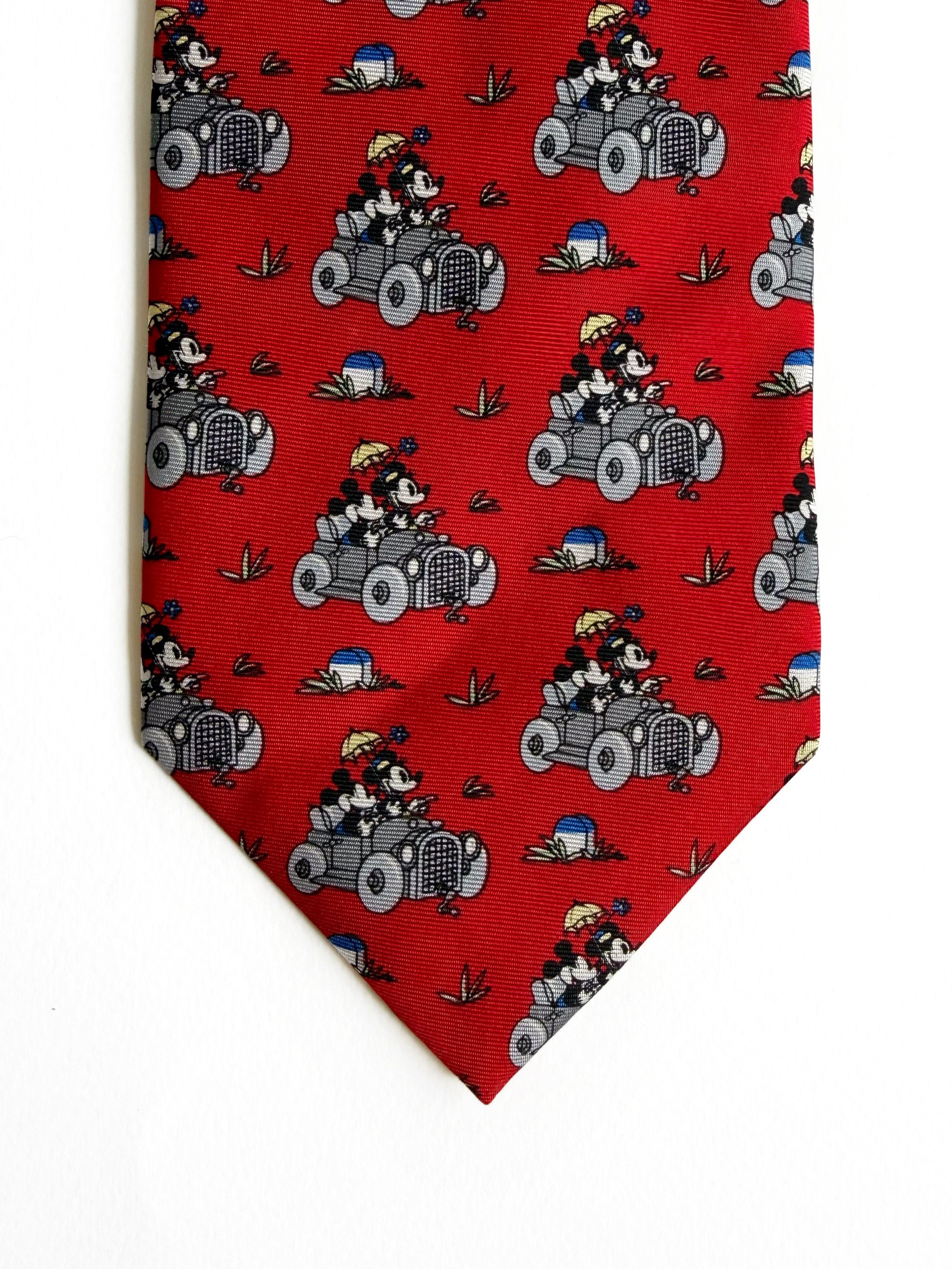 Disney Walt Disney Mickey Mouse Neck Tie Old Time Antique Car Theme Size ONE SIZE - 1 Thumbnail