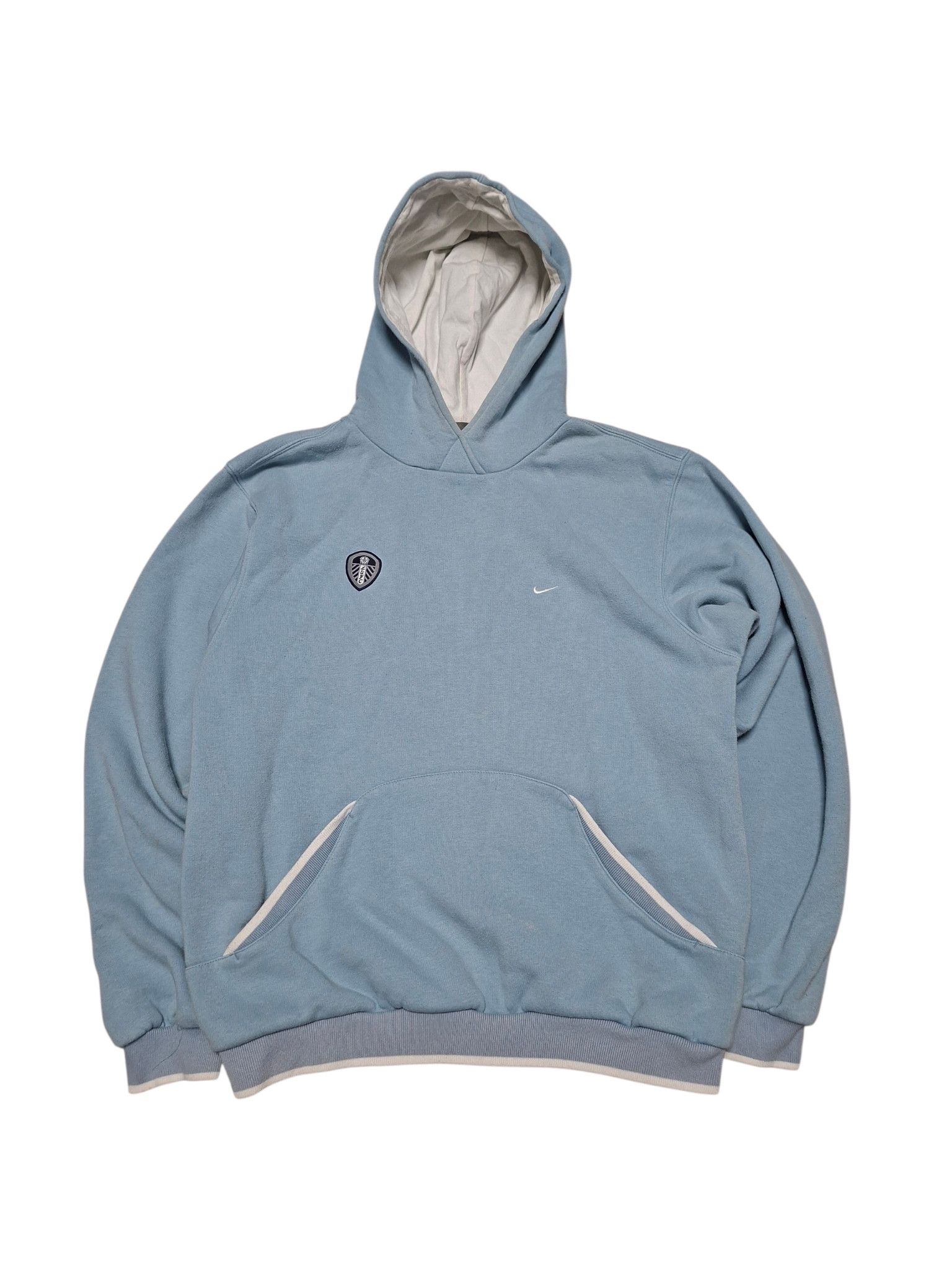 Nike LEEDS UNITED NIKE VINTAGE 2002 SKY BLUE SOCCER HOODIE Size US S / EU 44-46 / 1 - 1 Thumbnail