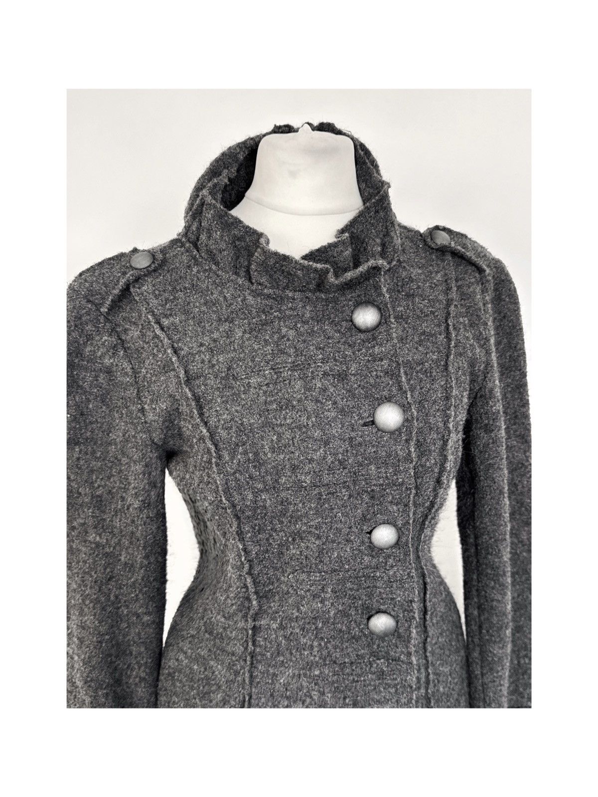 Vintage Avant-Garde Black & Grey Asymmetric Coat Size S / US 4 / IT 40 - 6 Thumbnail