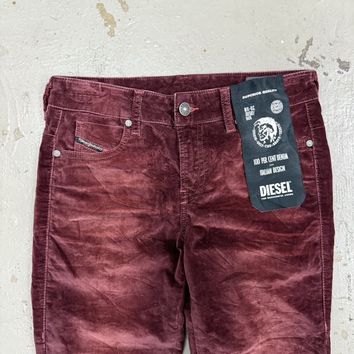 Diesel Diesel D-Jevel Low Waist Velvet Pant Y2K Size 26" / US 2 / IT 38 - 4 Thumbnail