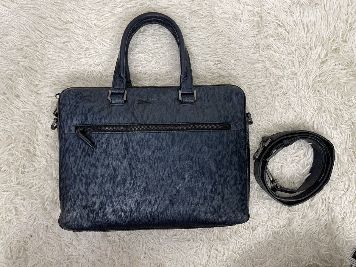 Salvatore Ferragamo Salvatore Ferragamo Blue Leather Briefcase Size ONE SIZE - 4 Thumbnail