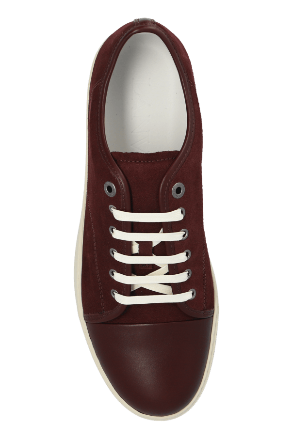 Lanvin o1w1db11124 Nappa Cap Toe Sneakers in Burgundy Size US 7 / EU 40 - 6 Thumbnail