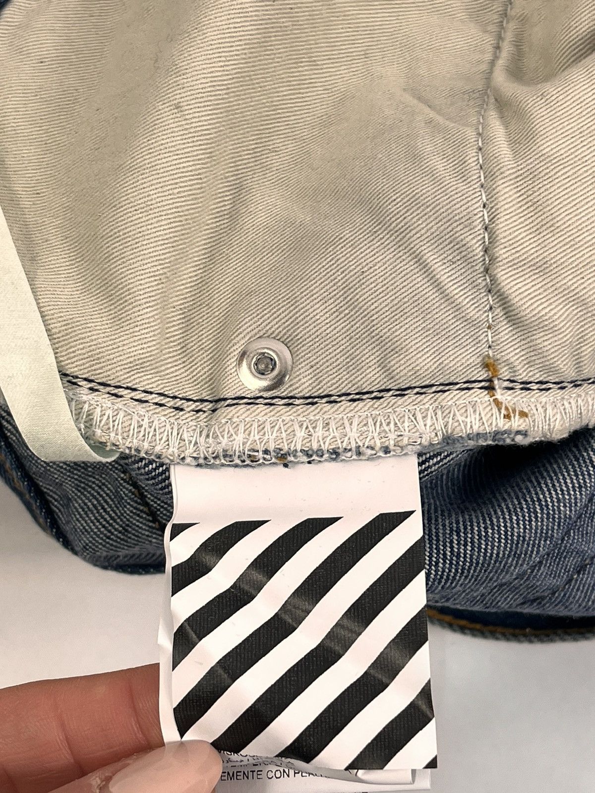 Off-White LOGO PLACK DENIM JEANS Size US 32 / EU 48 - 9 Thumbnail