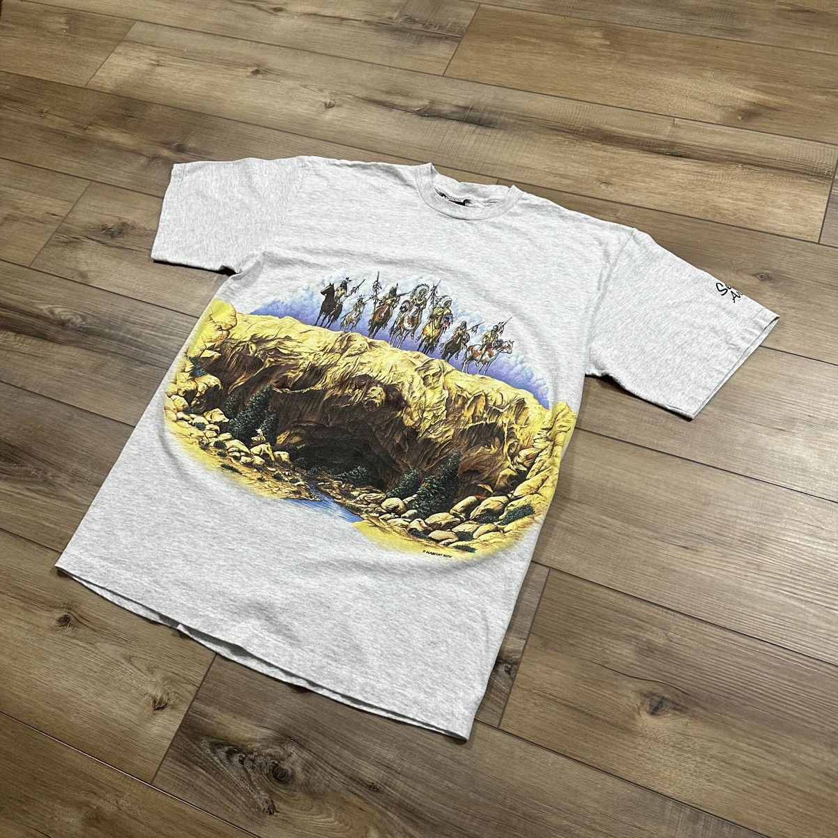 Habitat Vintage 90s Native American Single Stitch Wrap Around Tee Size US L / EU 52-54 / 3 - 3 Thumbnail