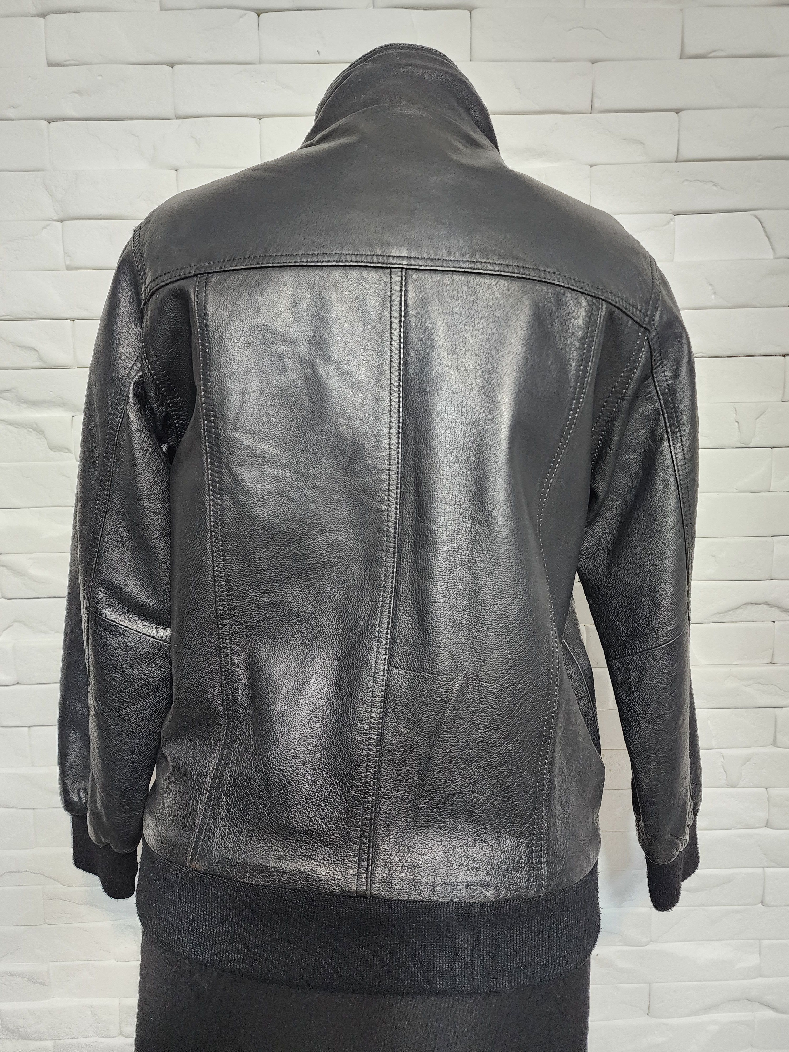 Other Black Leather Quilted Jacket: Men's Metal Zipper Bomber Size US M / EU 48-50 / 2 - 4 Thumbnail
