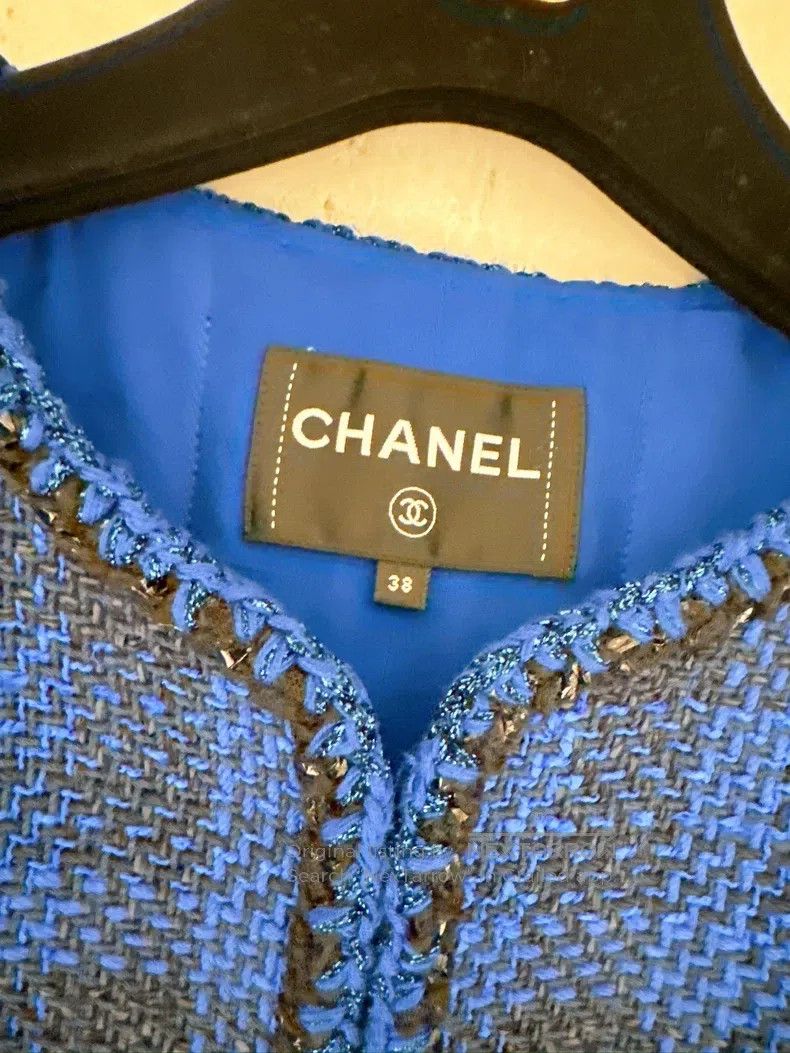 Chanel Chanel 23P Spring and Summer Preview Blue Tweed Short Coat Size XS / US 0-2 / IT 36-38 - 7 Thumbnail