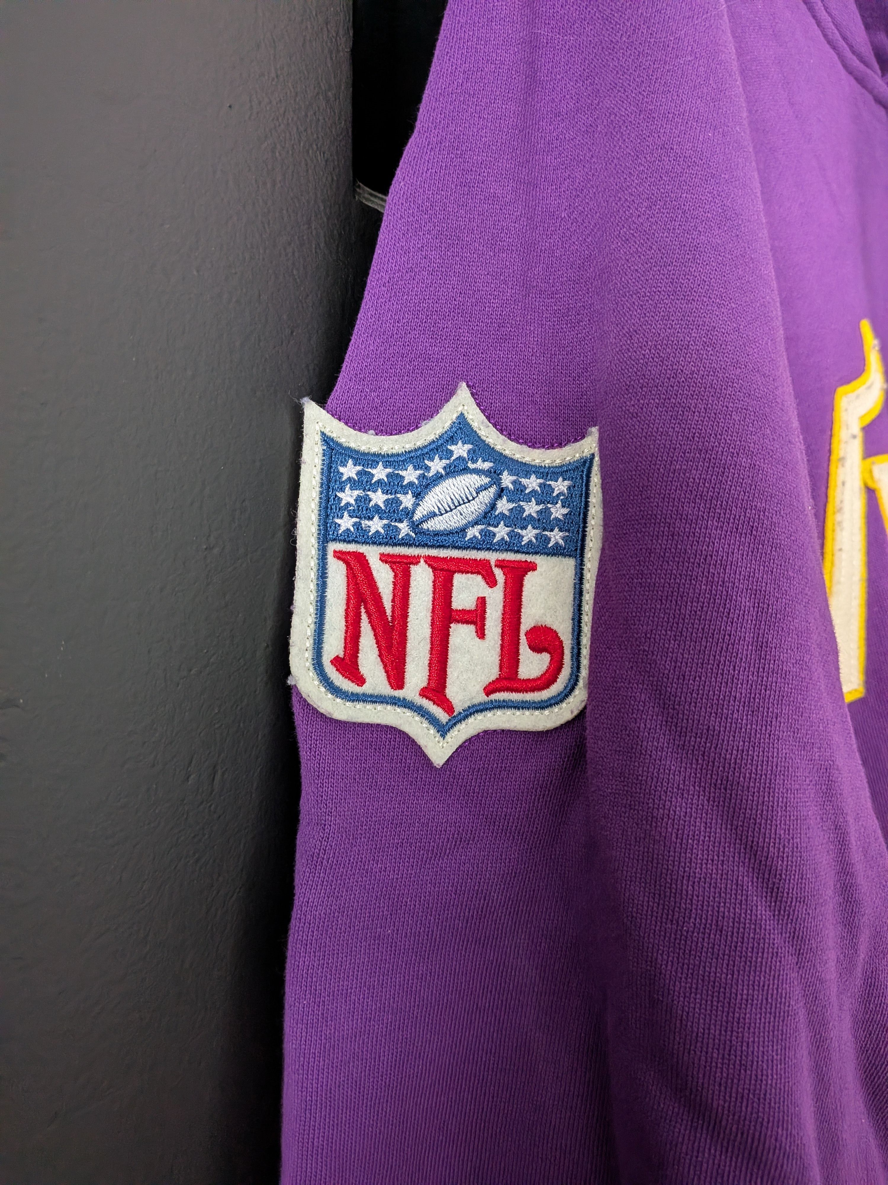 Ebbets Field Flannels Minnesota Vikings Raglan Hooded Sweatshirt Size US XXL / EU 58 / 5 - 3 Thumbnail