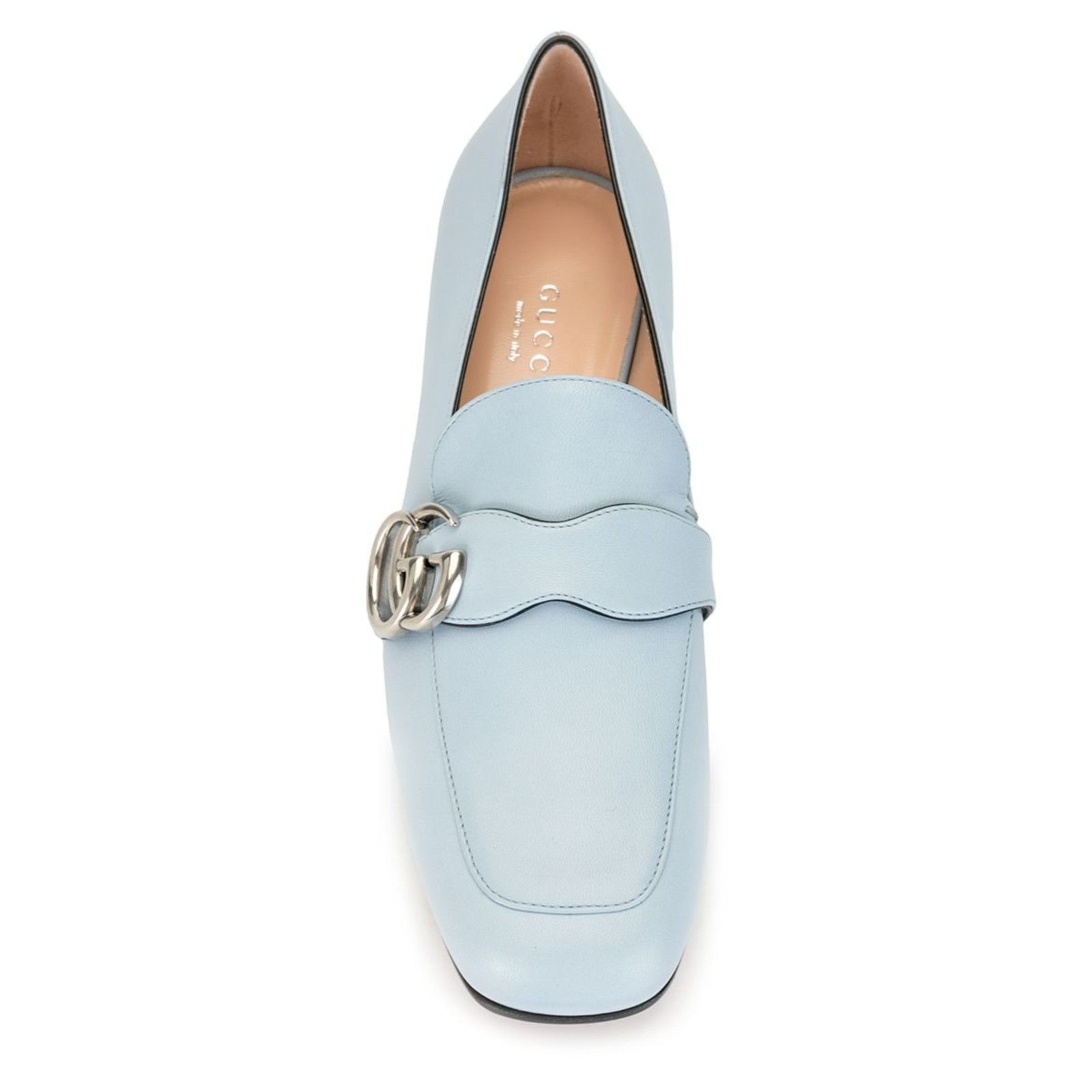 Gucci Gucci Marmont Blue Silver Double GG Logo Block Heel Size US 10 / IT 40 - 6 Thumbnail