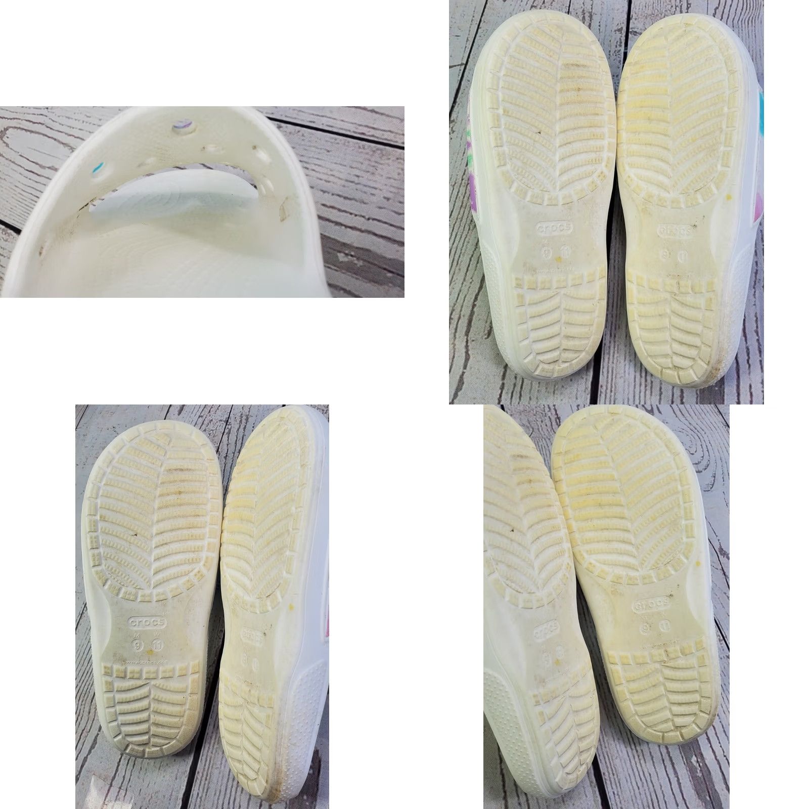 Crocs Crocs Classic Slip-On Slides Women 11 White Multicolor Comfortable Sandals Size US 11 / IT 41 - 8 Thumbnail