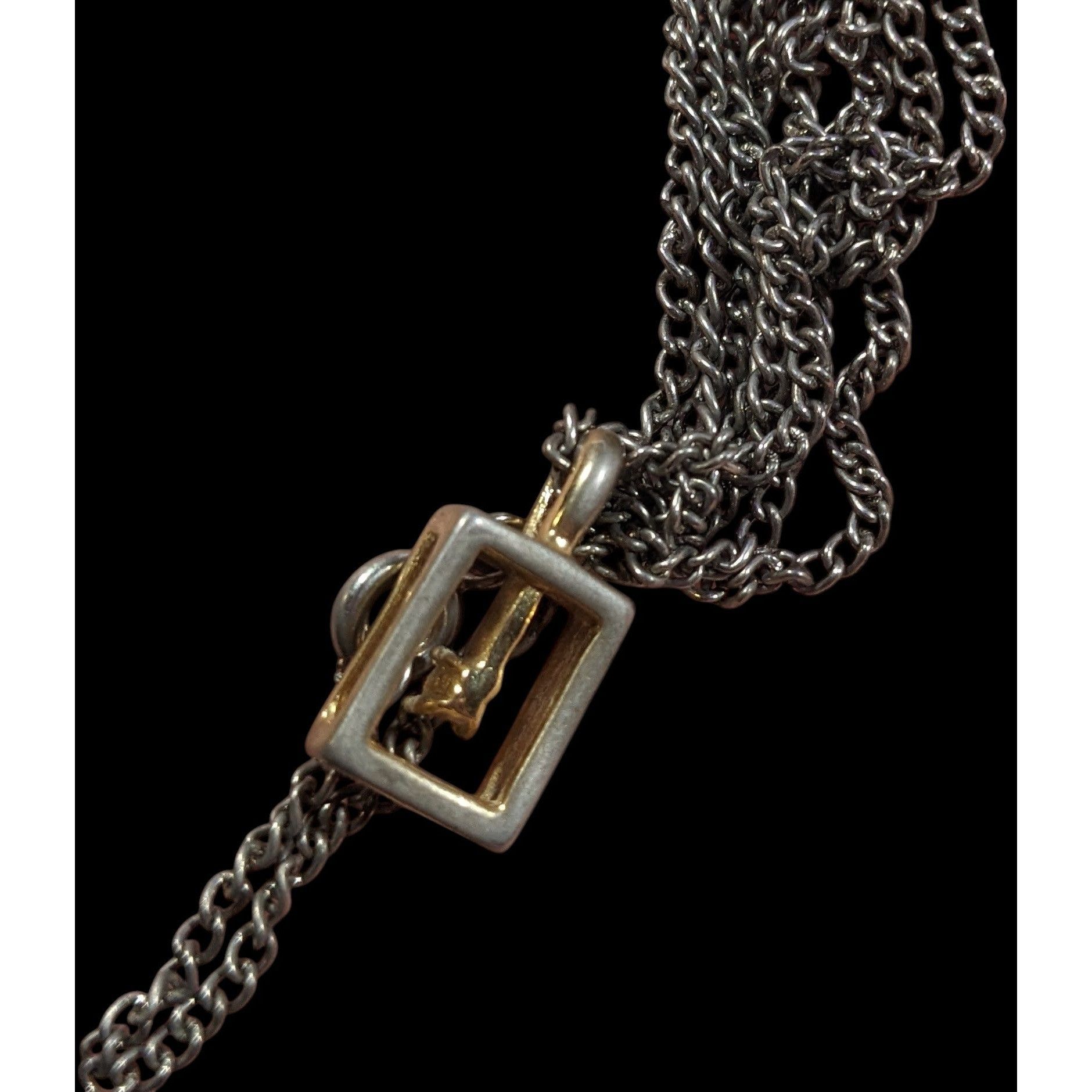 Other Vintage Gold Tone Caged Rhinestone Pendant Necklace Size ONE SIZE - 4 Thumbnail
