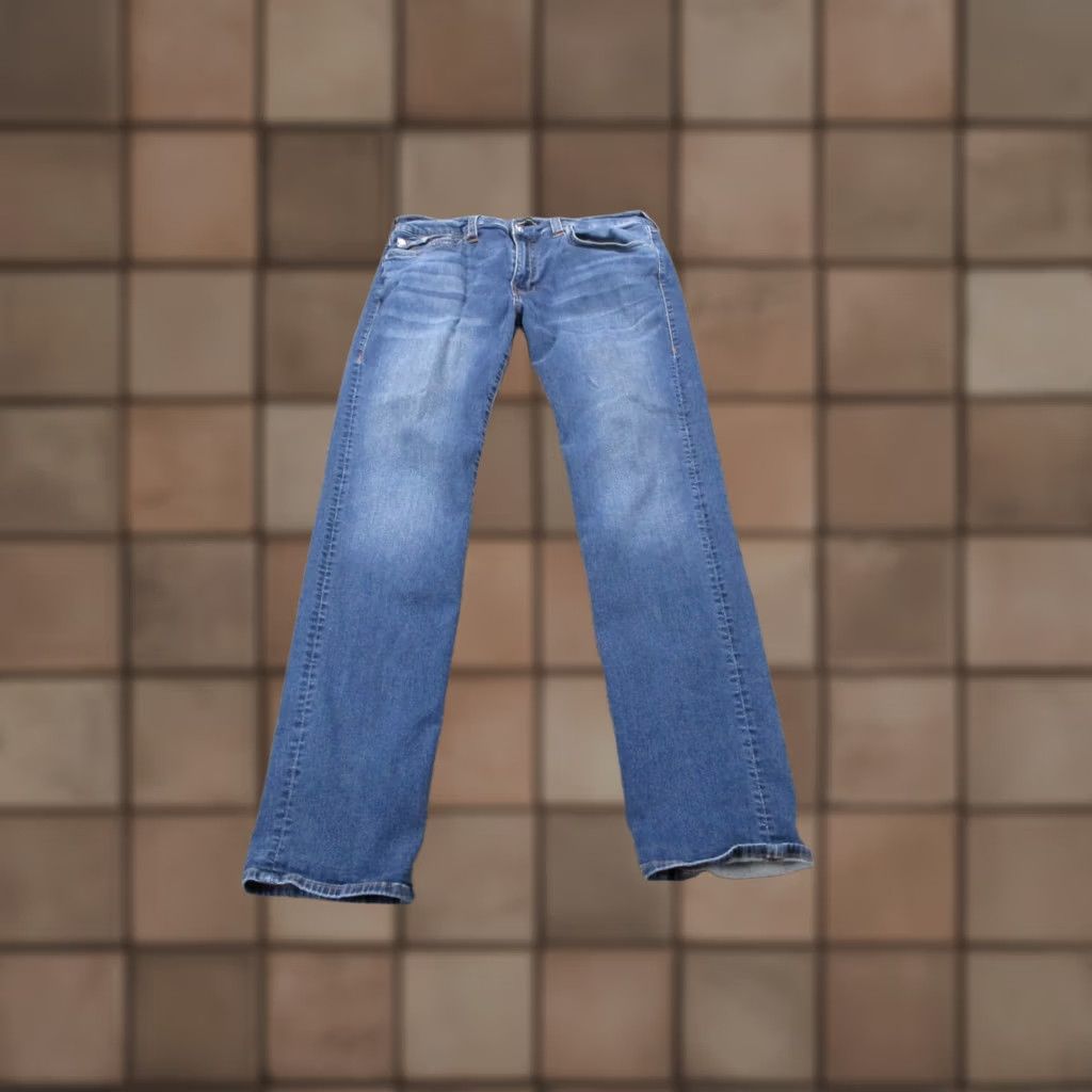 True Religion True Religion Jeans Mens 36 Blue Denim Rocco Relaxed Skinny Faded Casual Jeans Mens 36 Blue Denim Rocco Skinny Regular Stretch Size US 31 - 1 Thumbnail