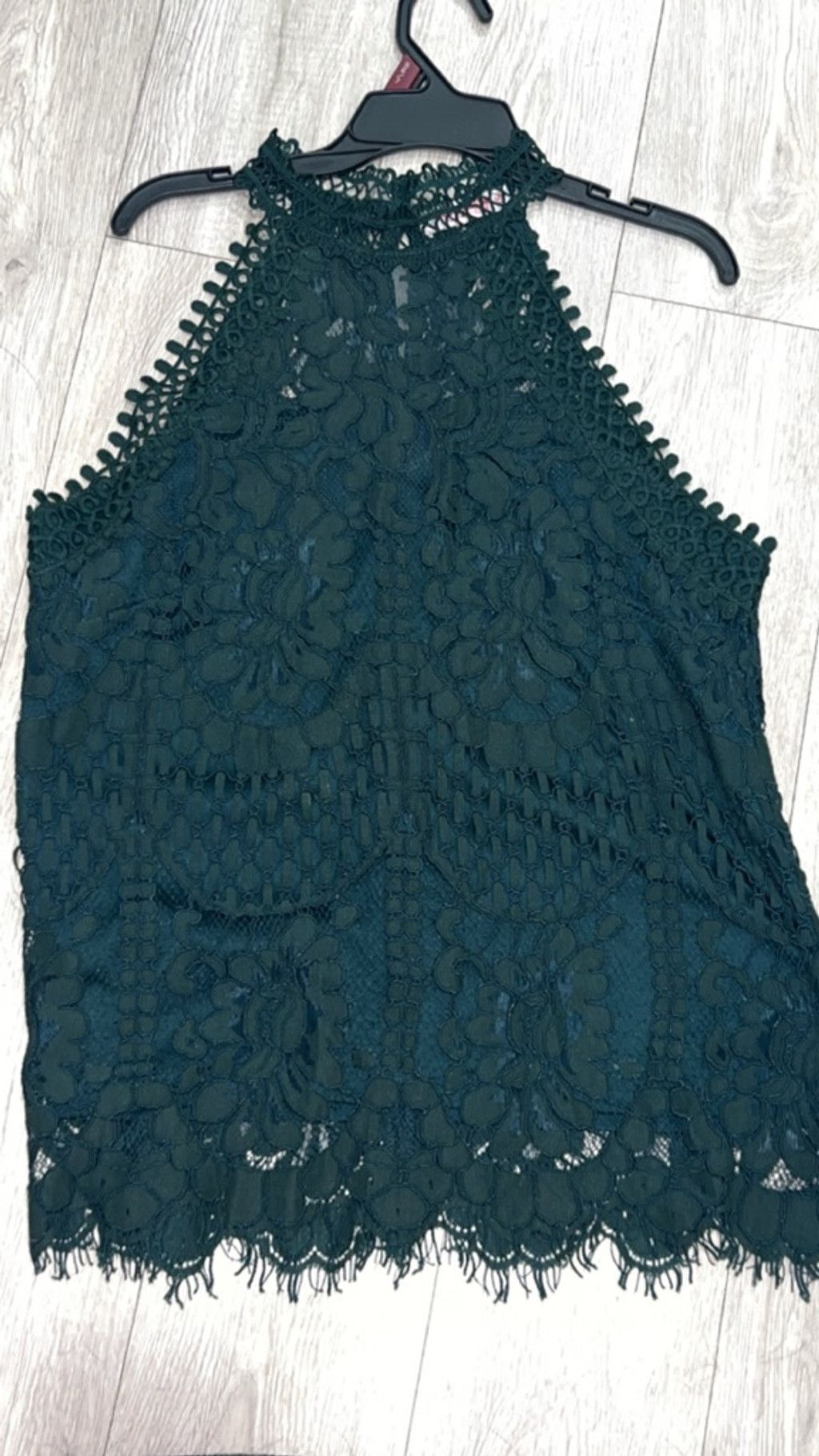 Other Women's cklass FASHIONLINE Dark Green Lace Halter Tank Top L Size L / US 10 / IT 46 - 3 Thumbnail