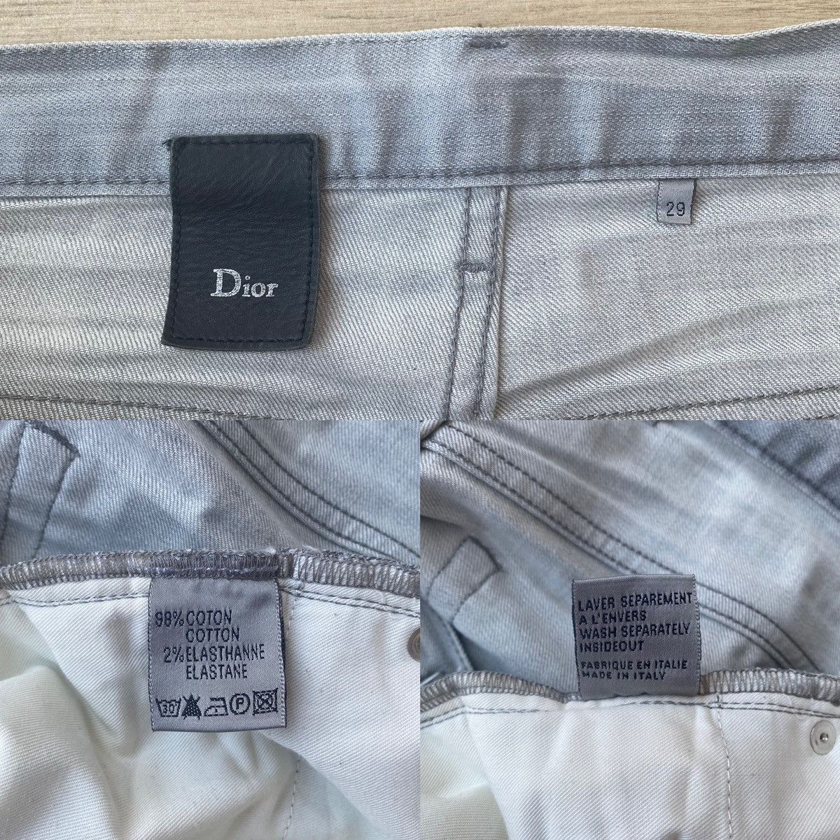 Dior SS06 Dior Homme by Hedi Slimane Grey “Damage” Wash Denim Size US 30 / EU 46 - 11 Thumbnail