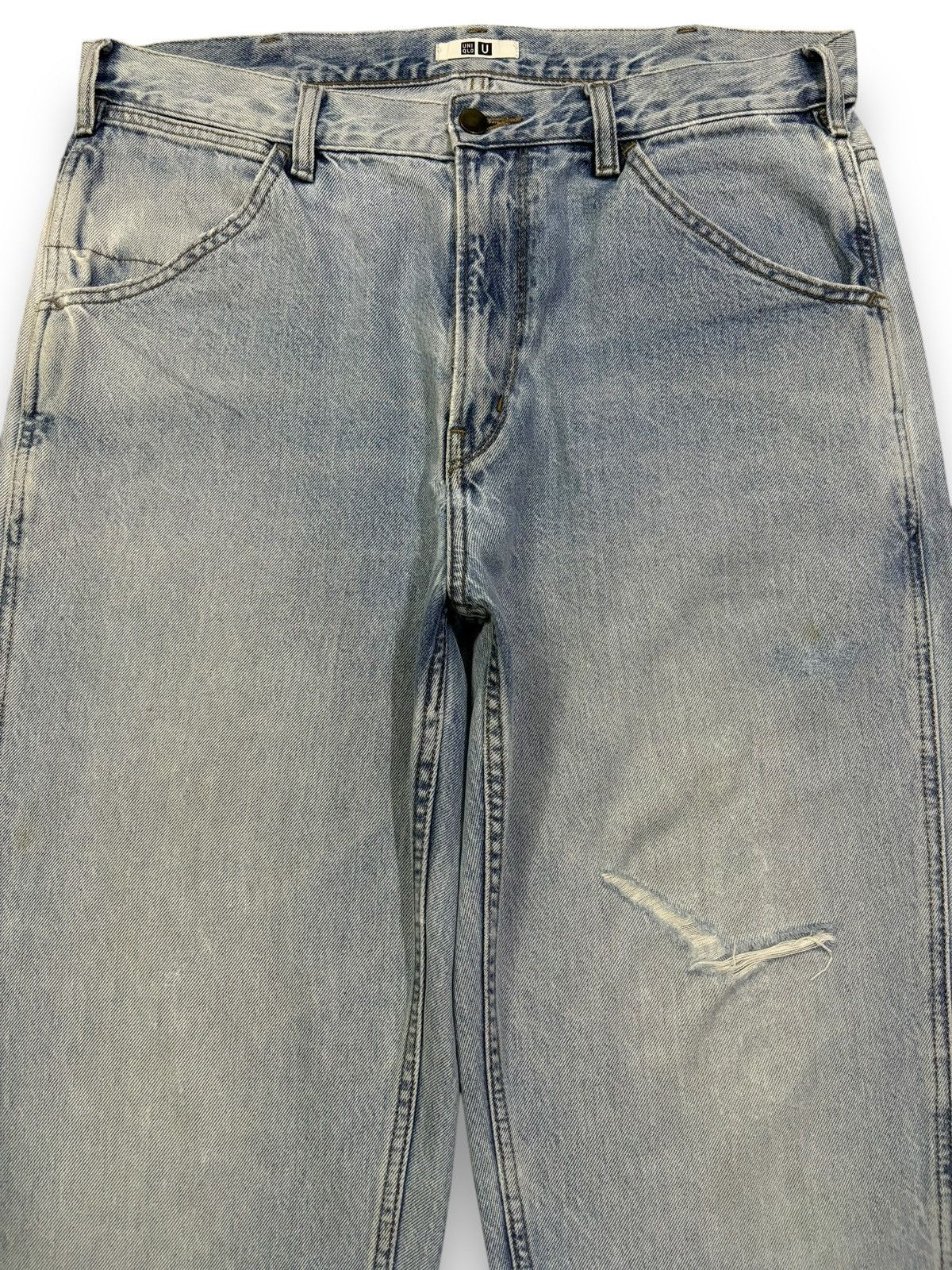 Lemaire × Uniqlo Vintage Lemaire x Uniqlo Baggy Tapered Distressed Jeans Size US 34 / EU 50 - 3 Thumbnail