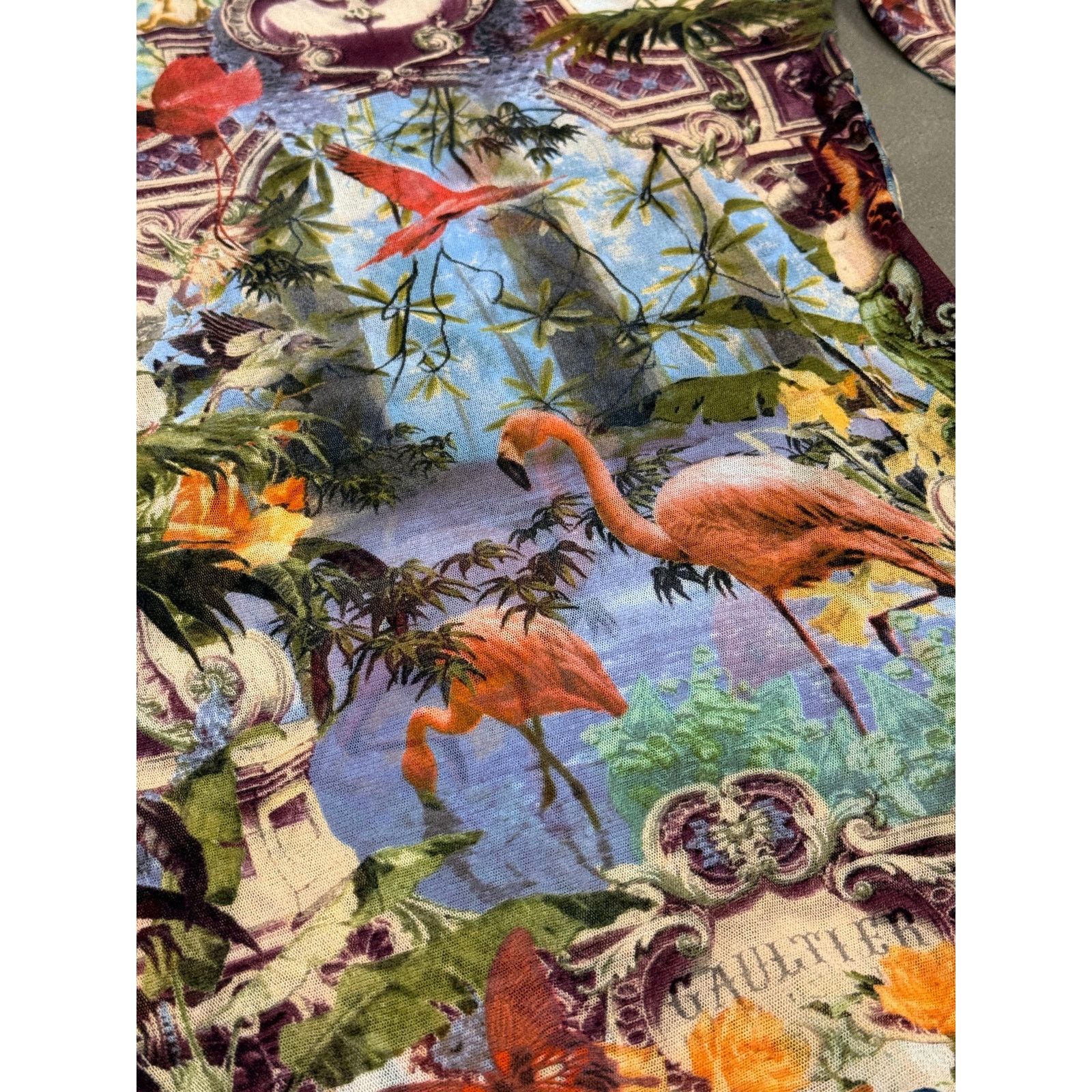 Jean Paul Gaultier S/S1999 Jean Paul Gaultier flamingo tropical dress Size XL / US 12-14 / IT 48-50 - 3 Thumbnail