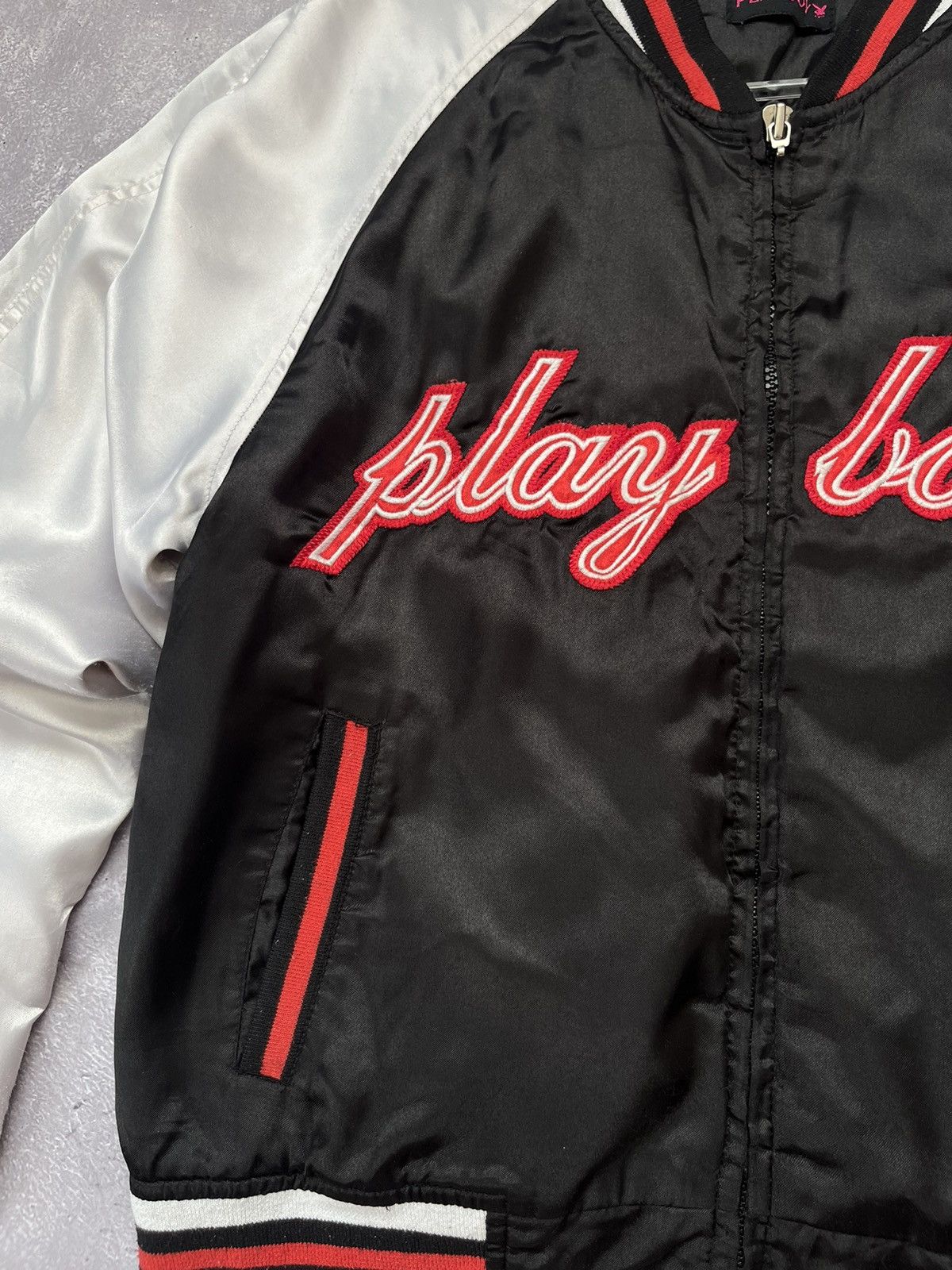 Playboy Vintage Playboy Big Logo Jacket Black Size L / US 10 / IT 46 - 3 Thumbnail