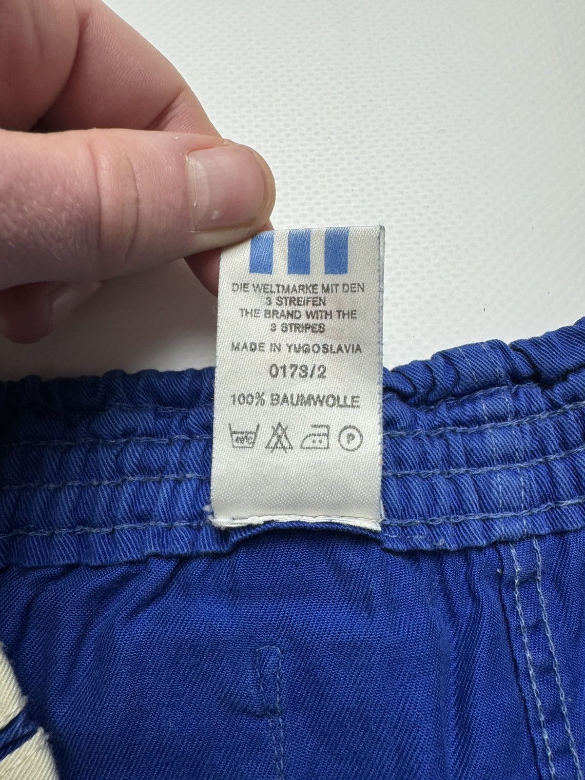 Adidas Vintage 80s Adidas Yugoslavia Cotton Sprinter Shorts — Blue Size US 33 - 6 Thumbnail