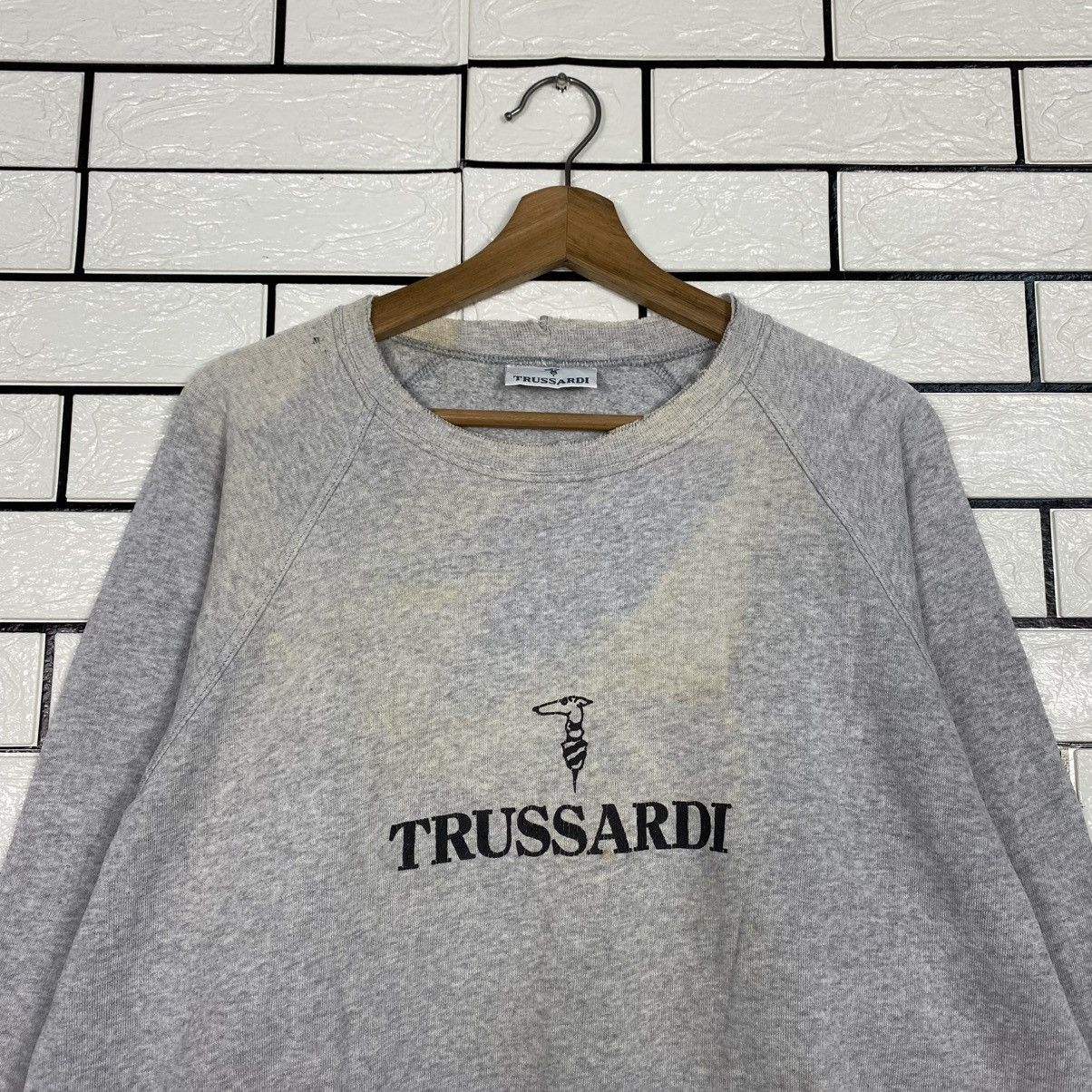 Vintage 📌Distressed Design Sweatshirt Trussardi Big Logo Size US M / EU 48-50 / 2 - 4 Thumbnail