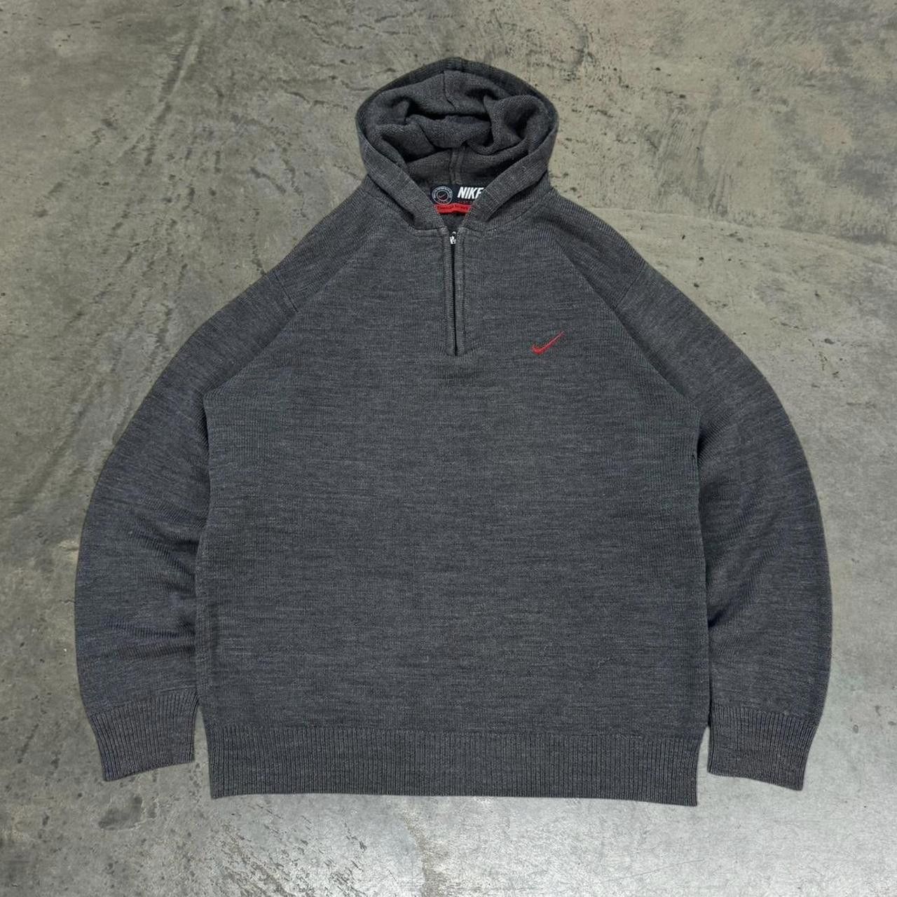 Nike Vintage 90s Grey Nike Knit Quarter Zip Hoodie Size US S / EU 44-46 / 1 - 1 Thumbnail