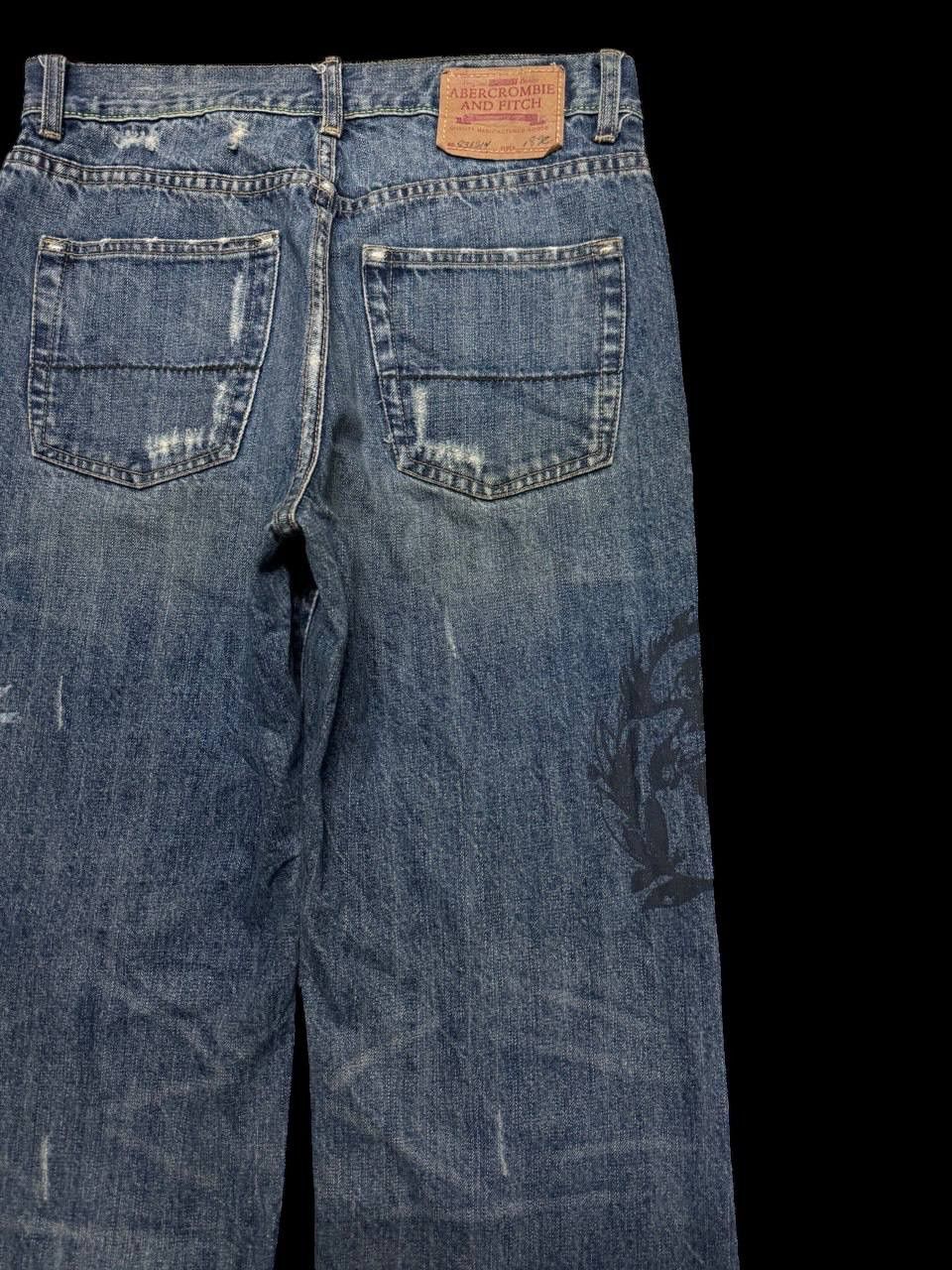 Abercrombie & Fitch BOOTCUT Sick Abrecrombie Mudwash Distress Tattoo Baggy Flare Size US 30 / EU 46 - 17 Thumbnail