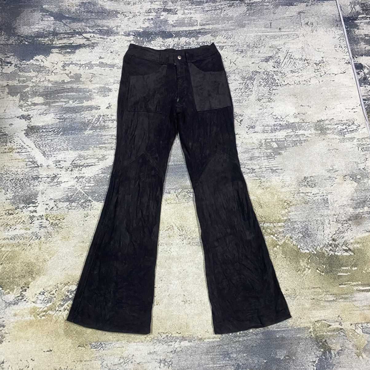 Designer × Genuine Leather × Japanese Brand Vtg Ra By Japan Designer Leather Bootcut Flare Pants Size US 27 - 1 Thumbnail