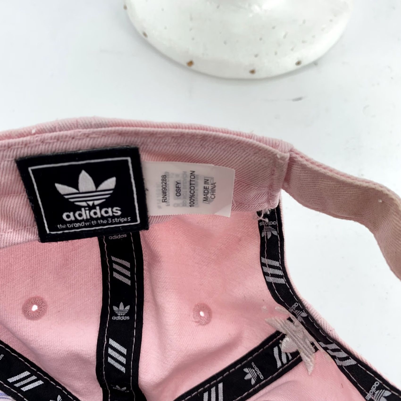 Adidas Adidas Womens Hat Cap Pink Trefoil Embroidered Strap Back Cotton One Size Size ONE SIZE - 5 Thumbnail