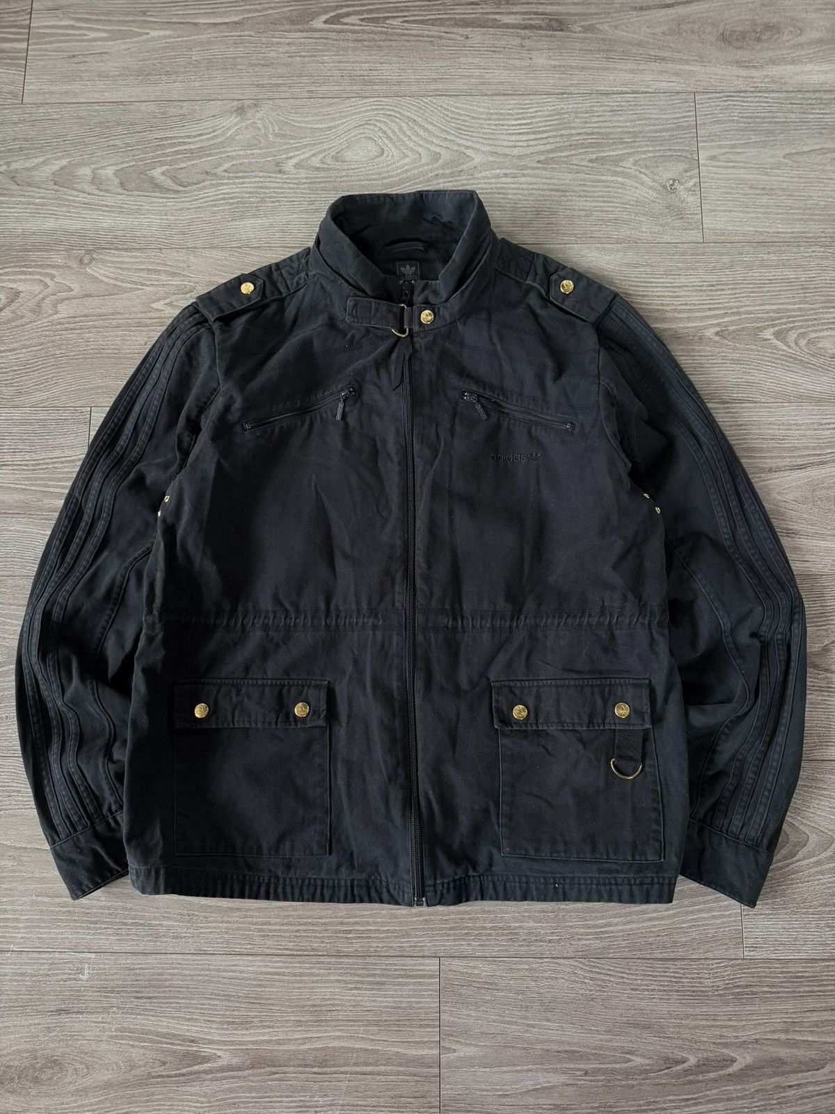 Adidas Rare Swag Avant Garde Adidas 3 Stripes Drip Cotton Jacket Size US L / EU 52-54 / 3 - 13 Thumbnail