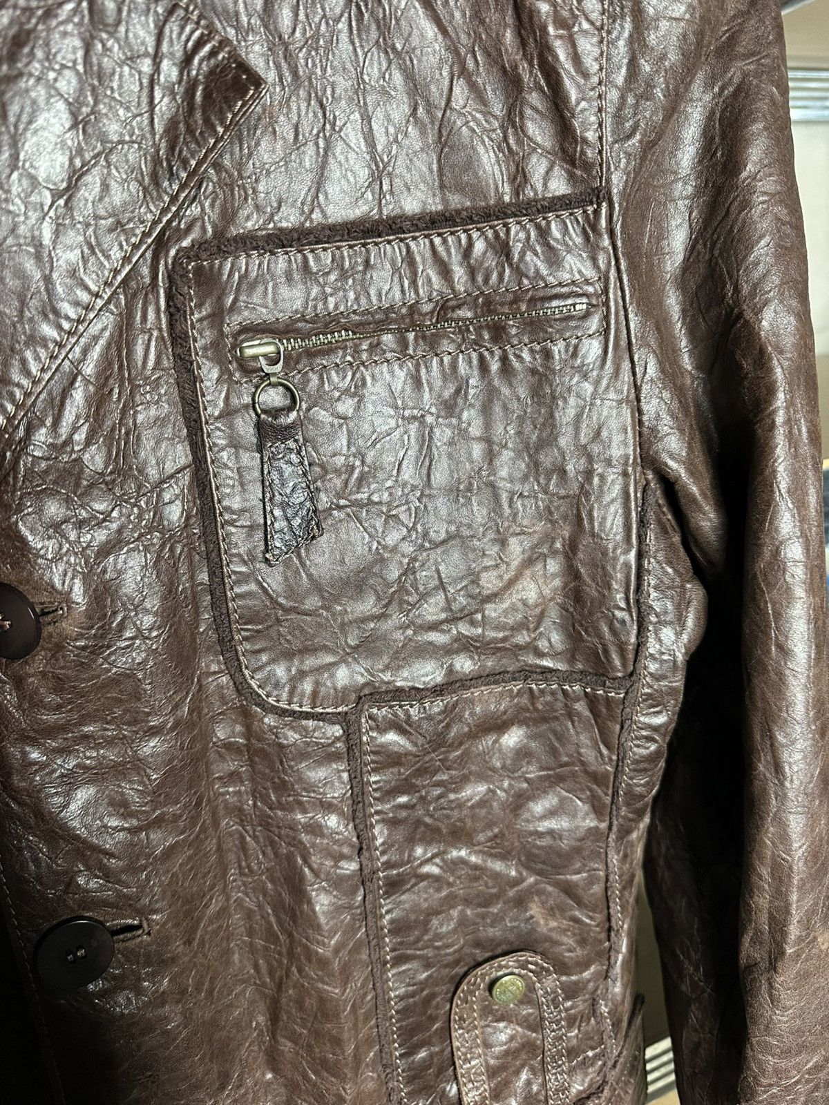 Fratelli Rossetti Fratelli Rossetti Brown Military Leather Jacket Size 48 Size US M / EU 48-50 / 2 - 11 Thumbnail