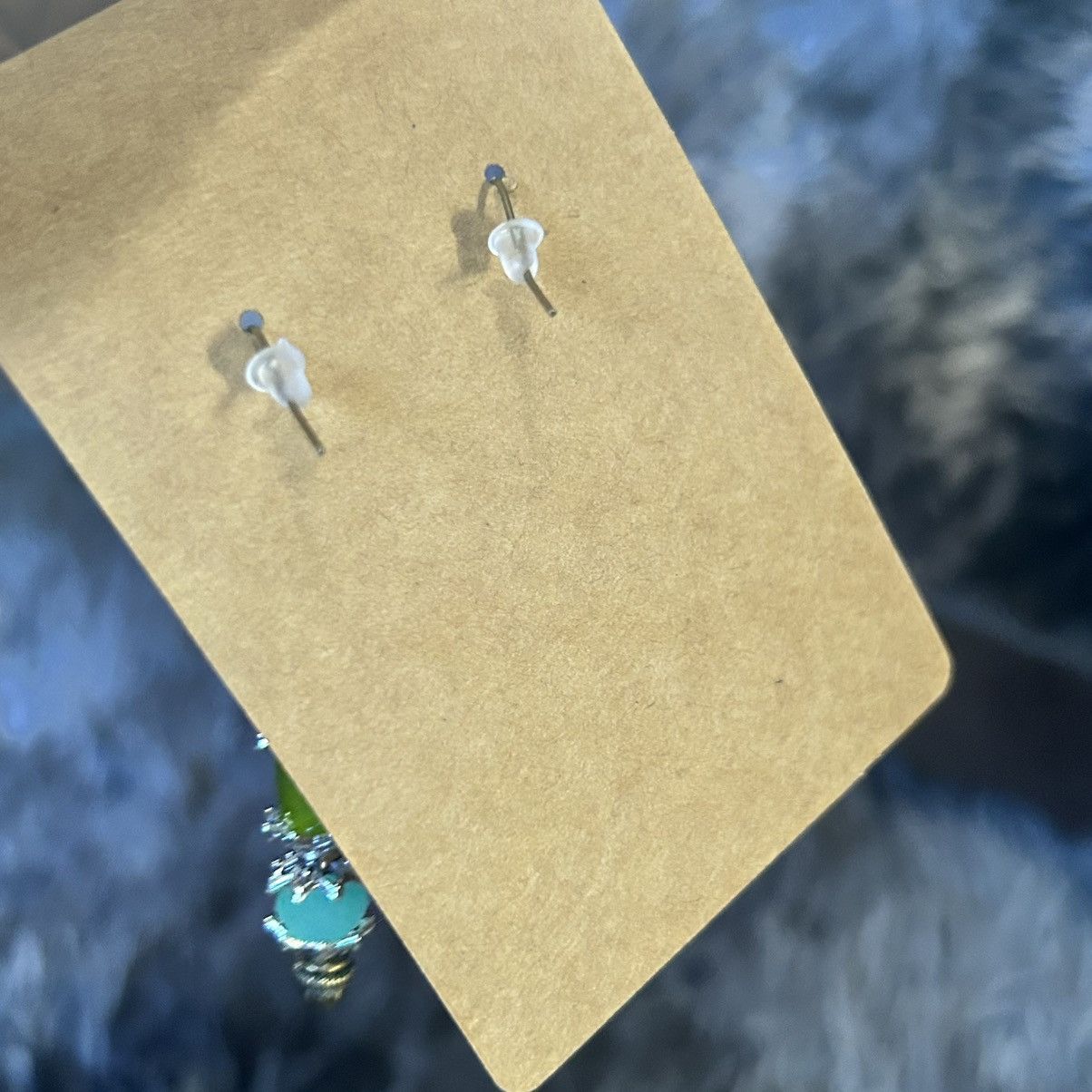 Handmade Handcrafted elegant genuine stone dragon vein agate earrings Size ONE SIZE - 4 Thumbnail