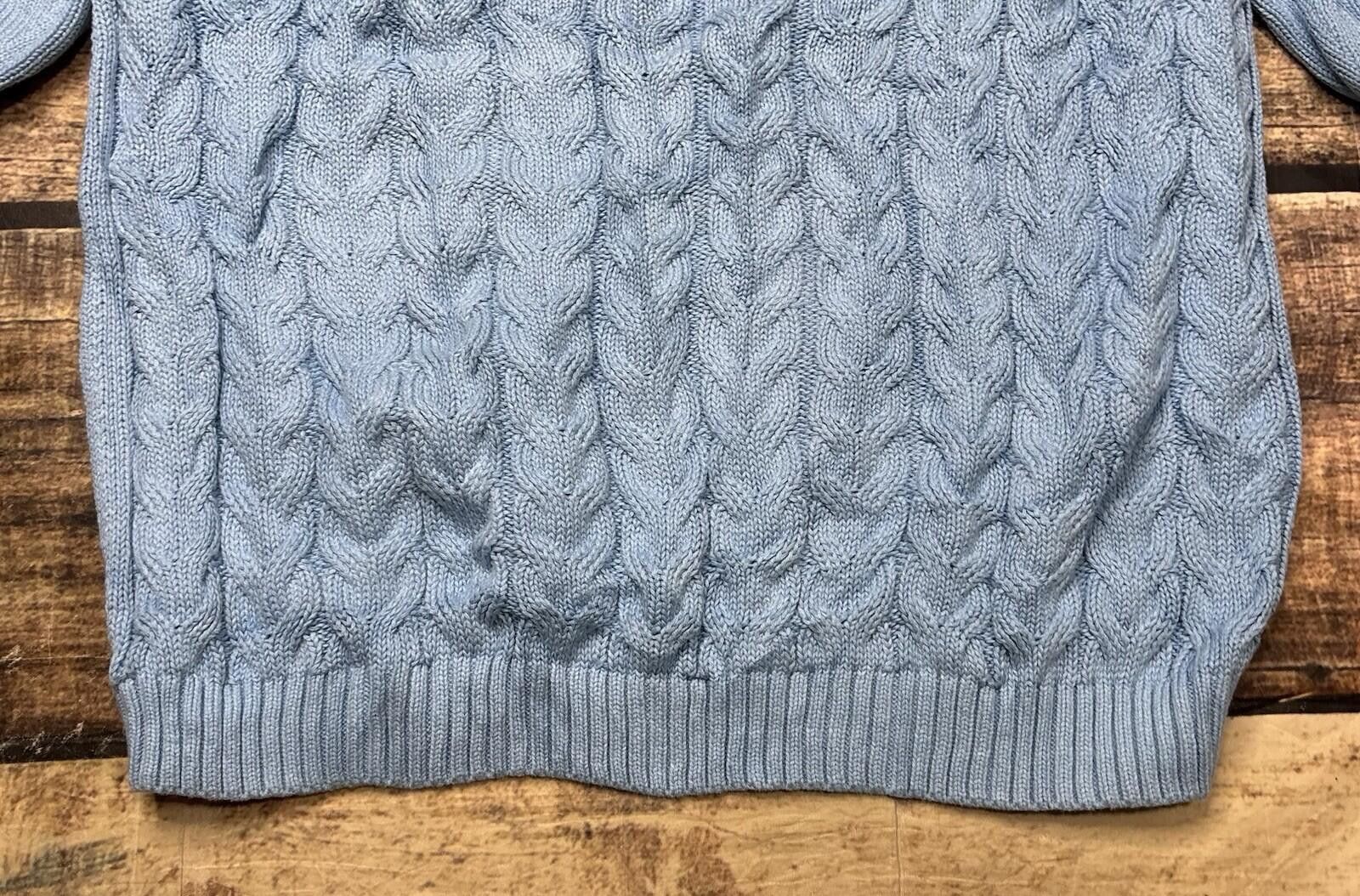 Lands' End Lands End Drifter Sweater Womens XL Cable Knit Cotton Blue Size XL / US 12-14 / IT 48-50 - 5 Thumbnail