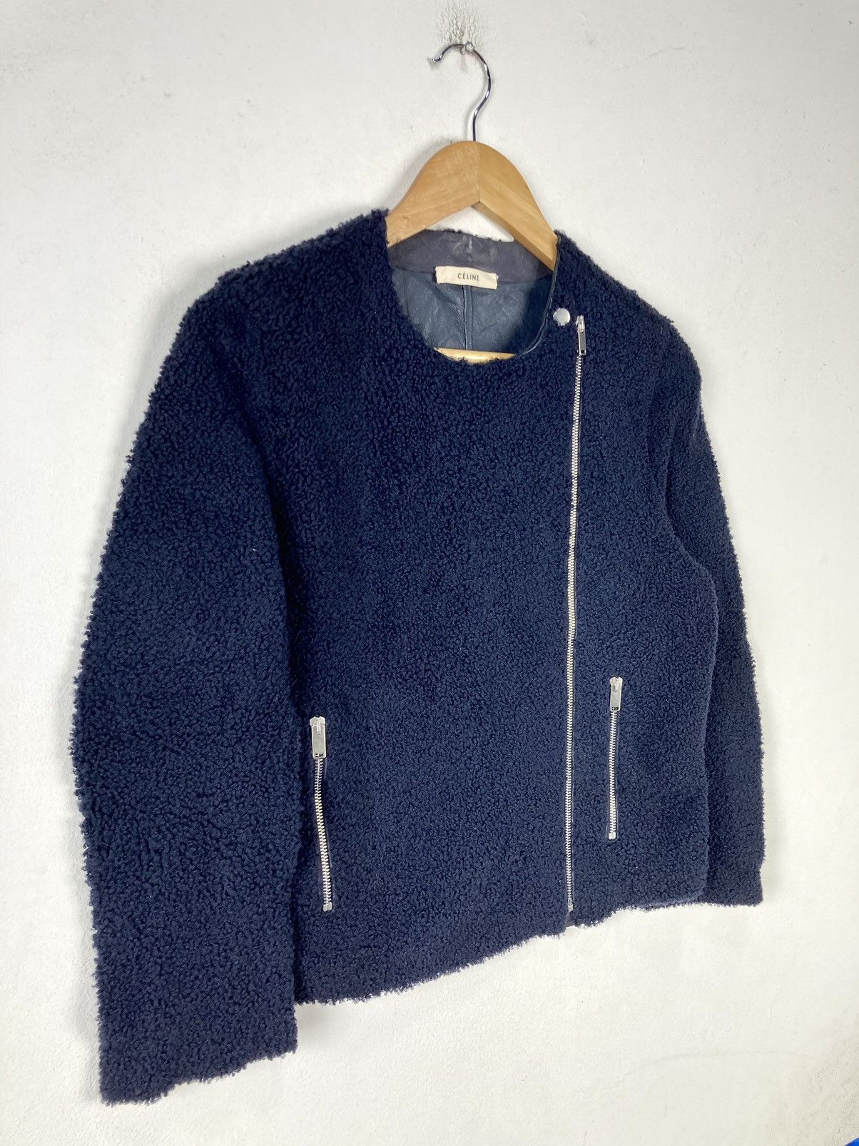 Celine Authentic Celine Modele Depose Biker Lambskin Fleece Jacket Size S / US 4 / IT 40 - 4 Thumbnail