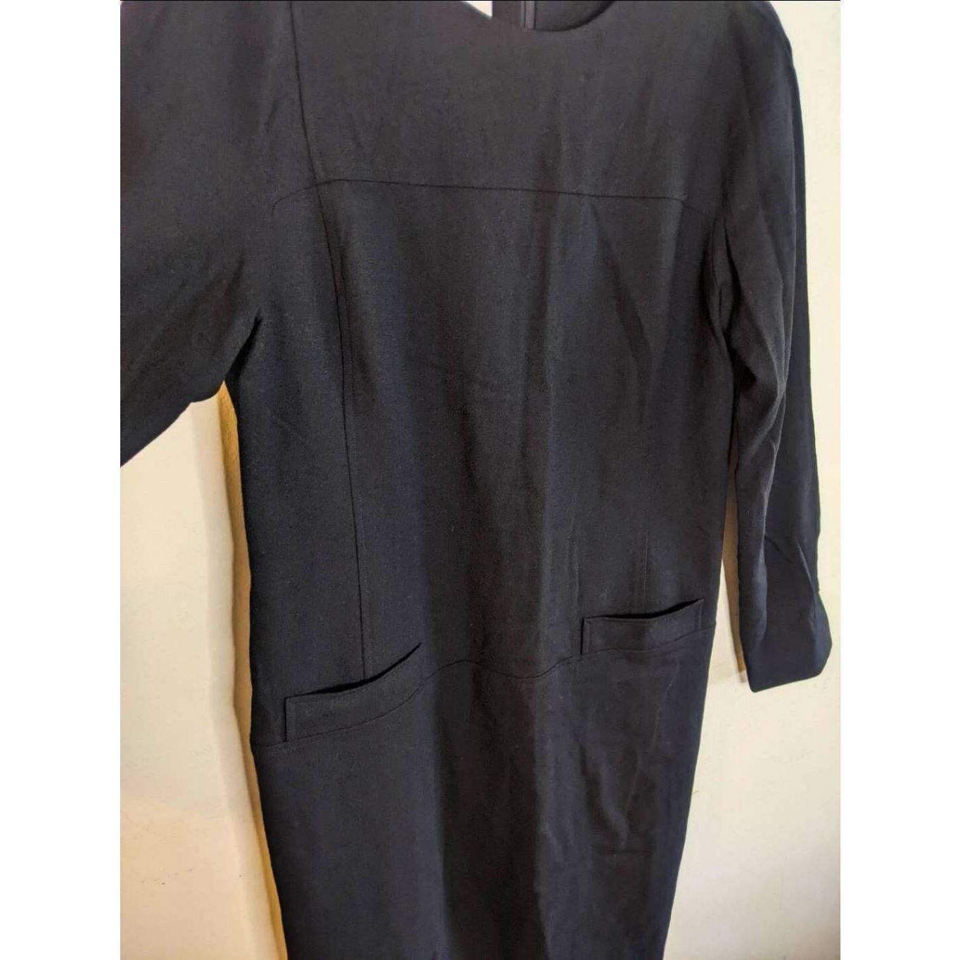 Evan Picone Evan Picone Black Wool Dress Size 10 Vintage Long Sleeve Lin Size L / US 10 / IT 46 - 4 Thumbnail