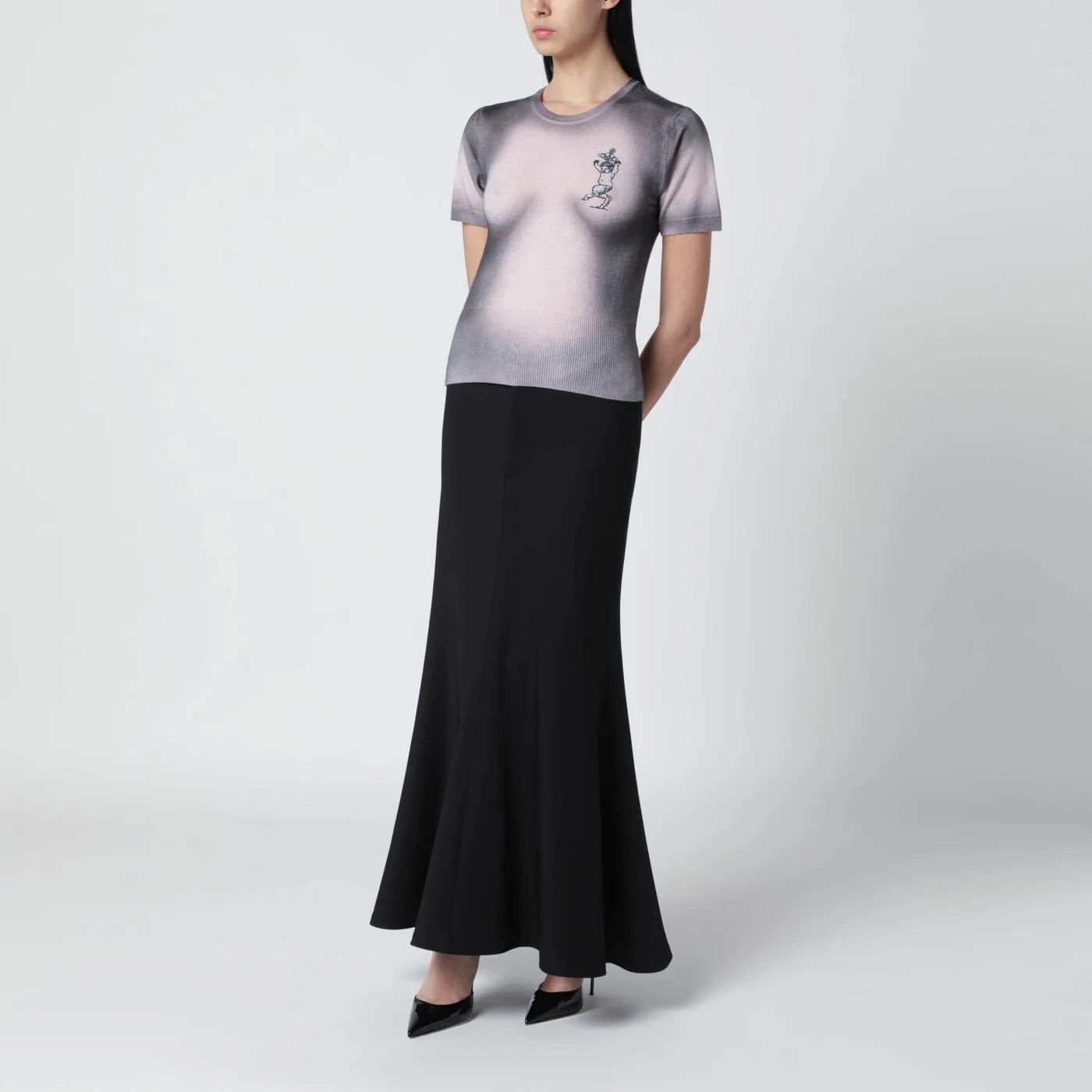 Vivienne Westwood o1d2blof0526 Dégradé-Effect Knit Top in Pink/Black Size XS / US 0-2 / IT 36-38 - 2 Thumbnail
