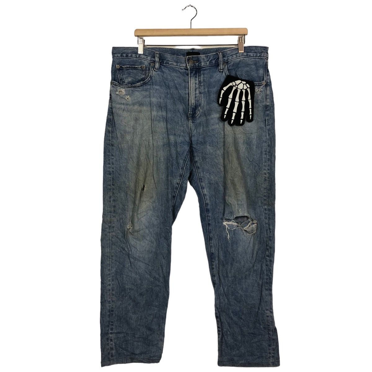 Japanese Brand 🔥RARE DISTRESSED DENIM UNIQLO JEANS JAPAN MADE ISSEY MIYAKE Size US 36 / EU 52 - 2 Thumbnail