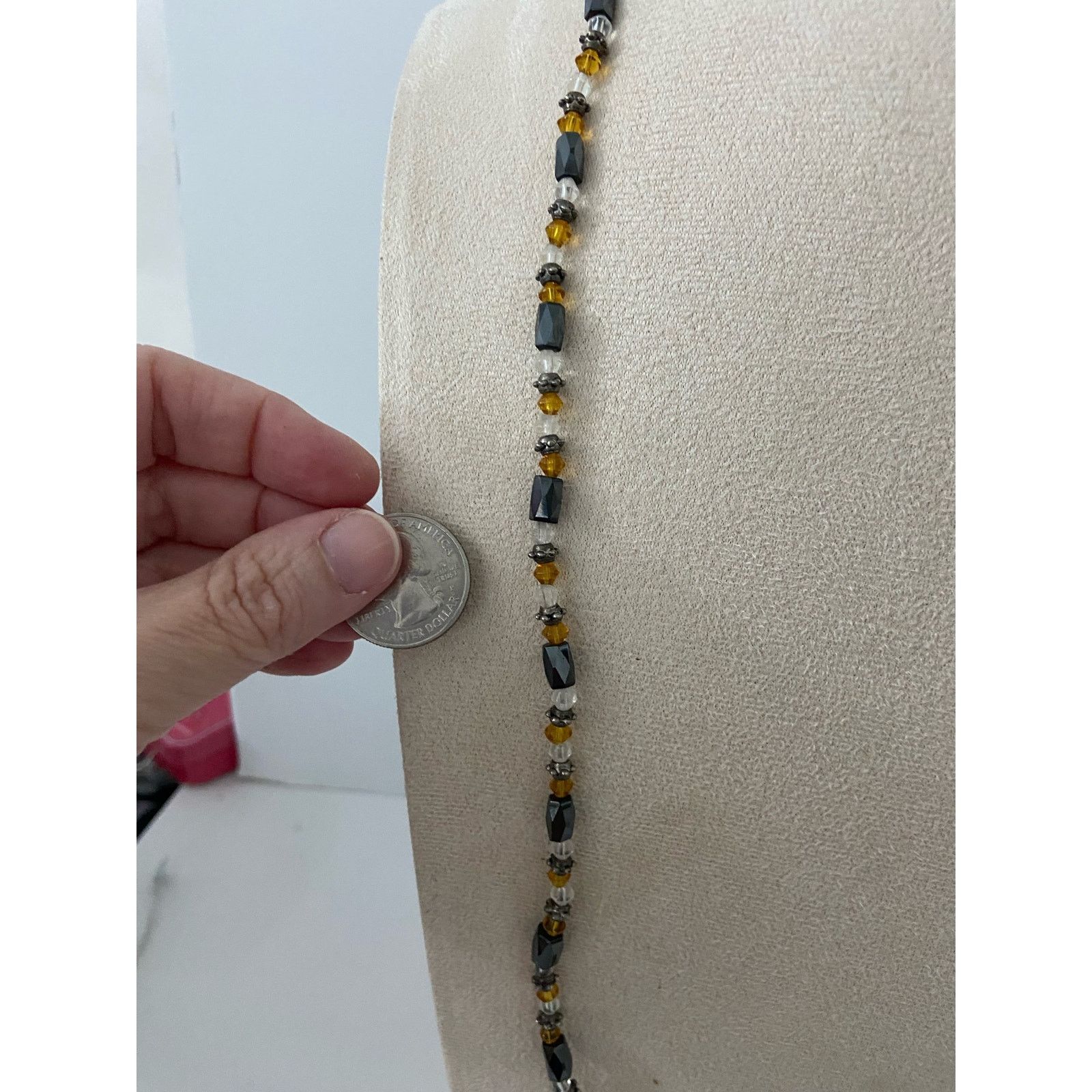 Other Black and white disc bead necklace and earring set Size ONE SIZE - 4 Thumbnail