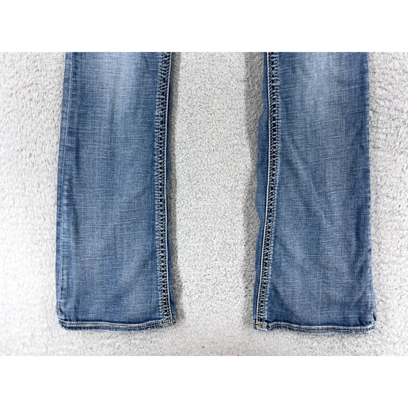 Silver Jeans Co. VINTAGE Silver Jeans Womens Bootcut Jeans 28 Blue Denim Cotton Flap Embroidered 2010s Ladies Size 28" / US 6 / IT 42 - 2 Thumbnail