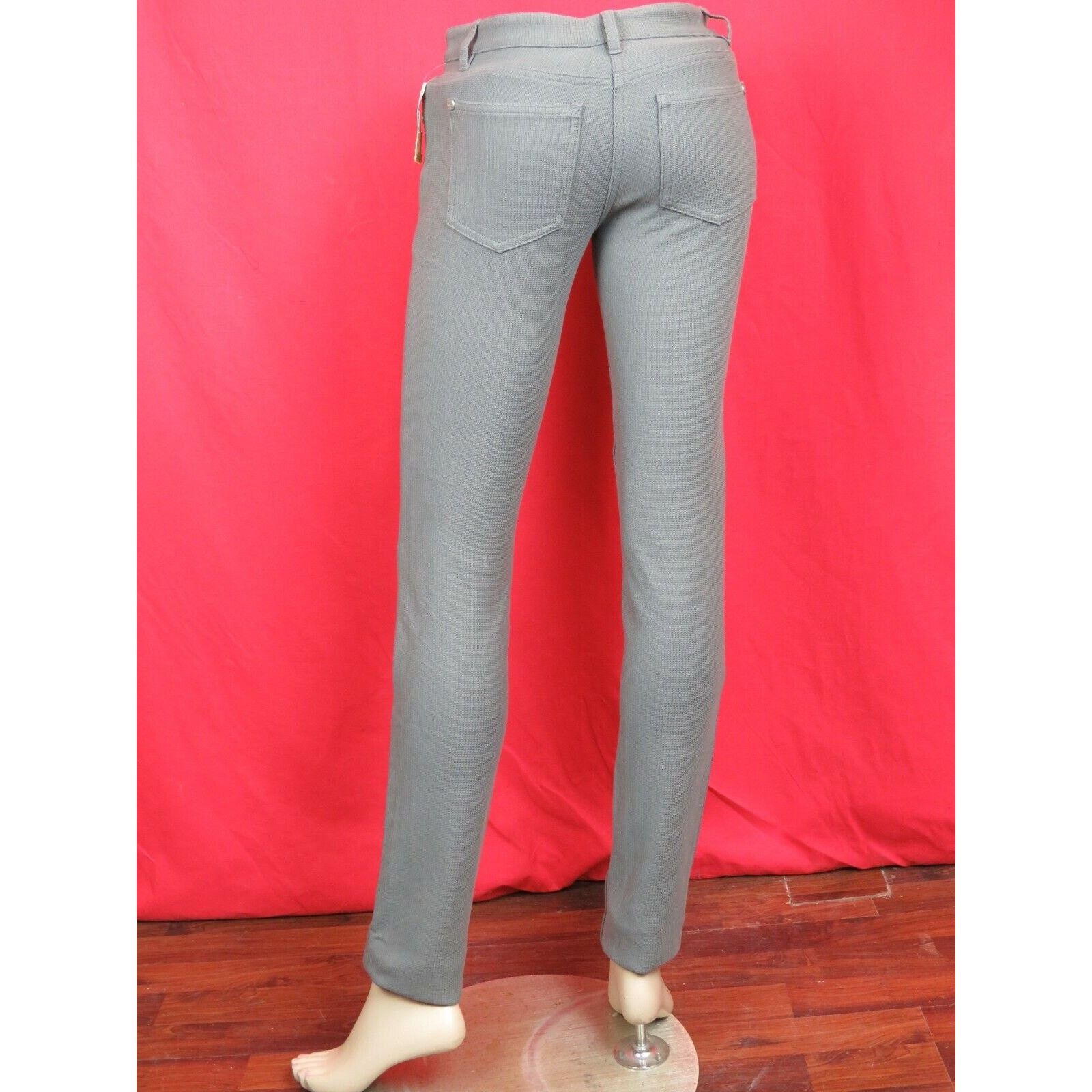 Chanel CHANEL P45450 GRAY KNIT COTTON BUTTONS LOGO JEANS PANTS 34 F Size 26" / US 2 / IT 38 - 8 Thumbnail