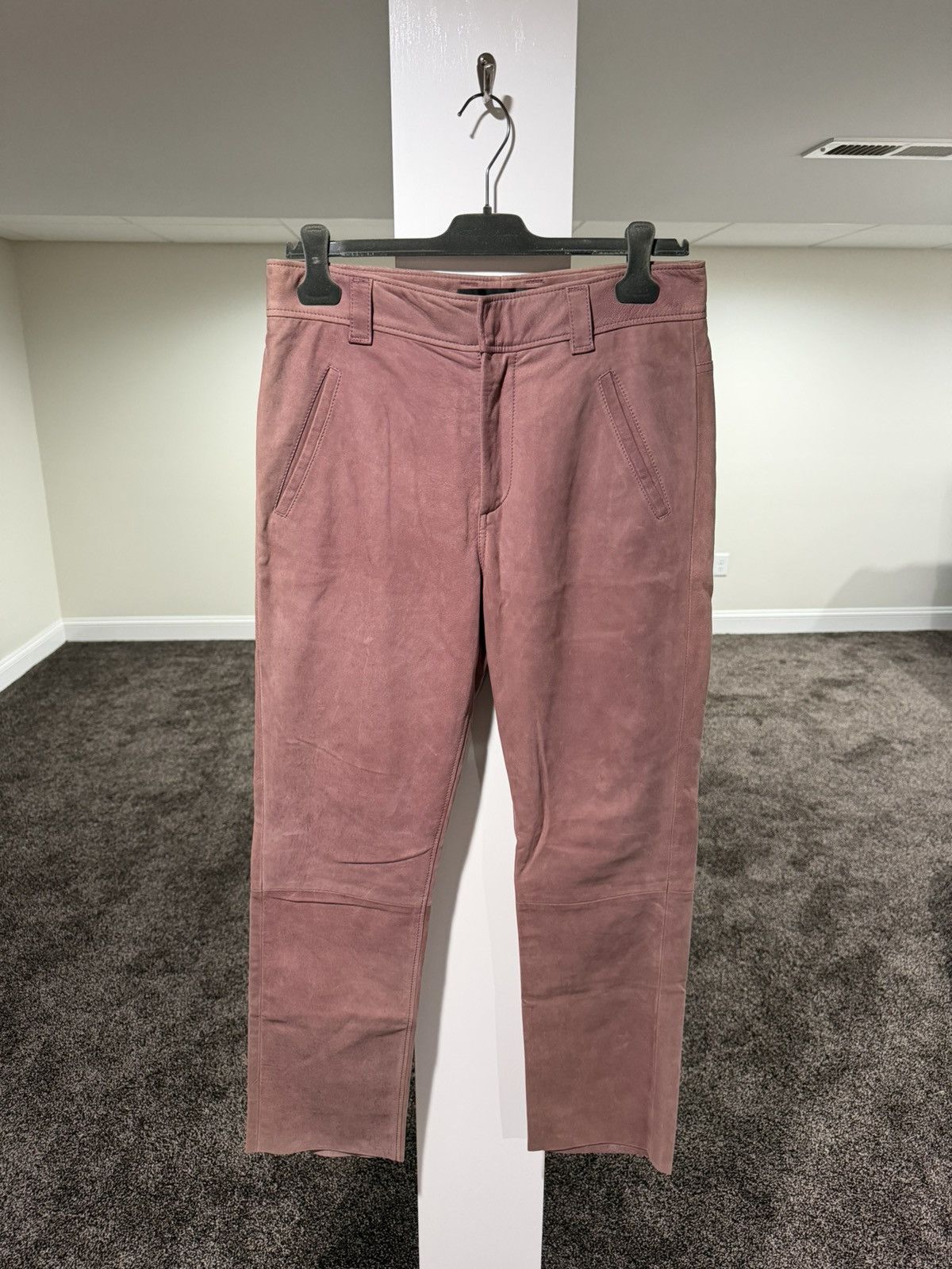 Haider Ackermann Haider Ackermann Sample Suede Leather Mauve Trouser Pants Size US 31 - 1 Thumbnail
