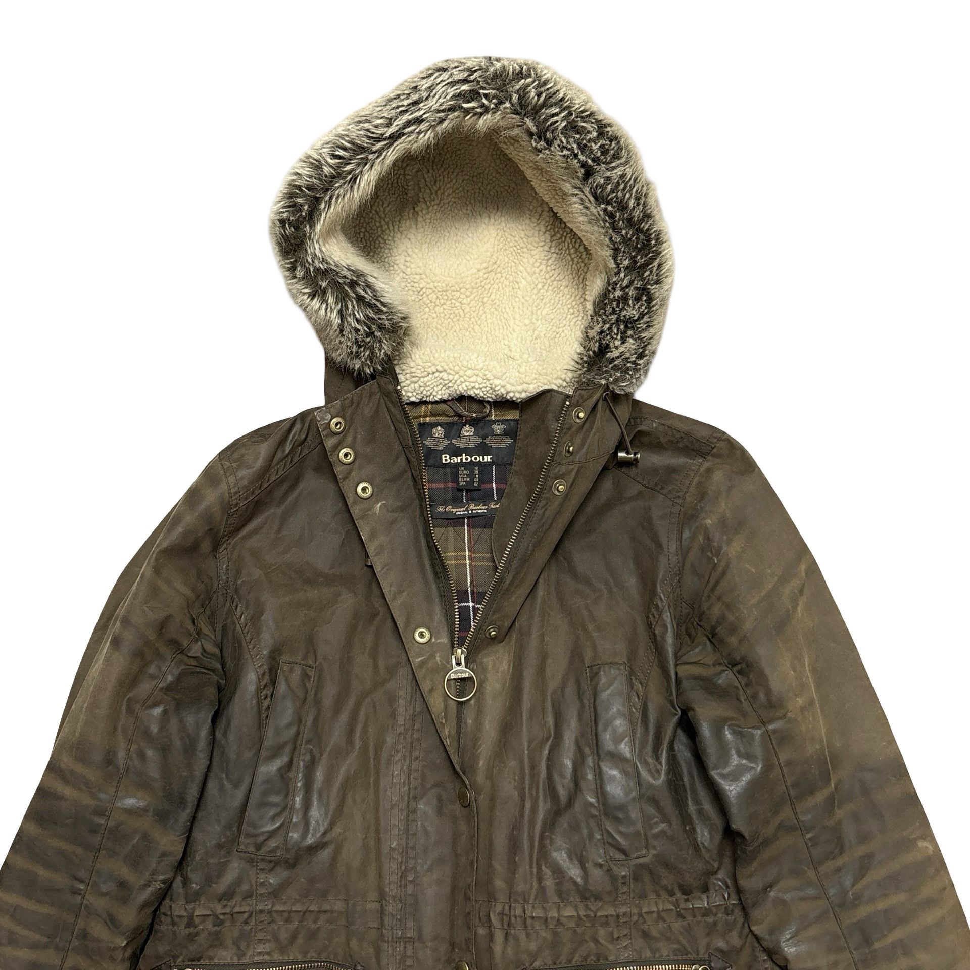 Barbour Barbour Wax Jacket Kelsall Womens Coat Faux Fur Tartan Lined Size M / US 6-8 / IT 42-44 - 5 Thumbnail