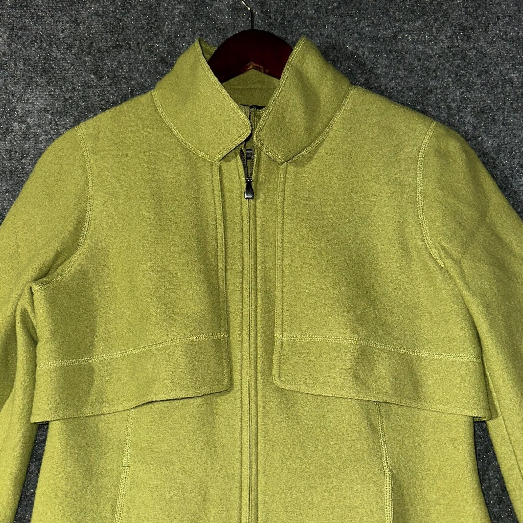 Vintage VINTAGE: No - Per Se Jacket Womens 2 Green Wool Pockets Full Zip Mock Neck Collar Shirt Jacket Womens 2 Green Wool Pockets Full Zip Mock Neck Collar Size XS / US 0-2 / IT 36-38 - 4 Thumbnail
