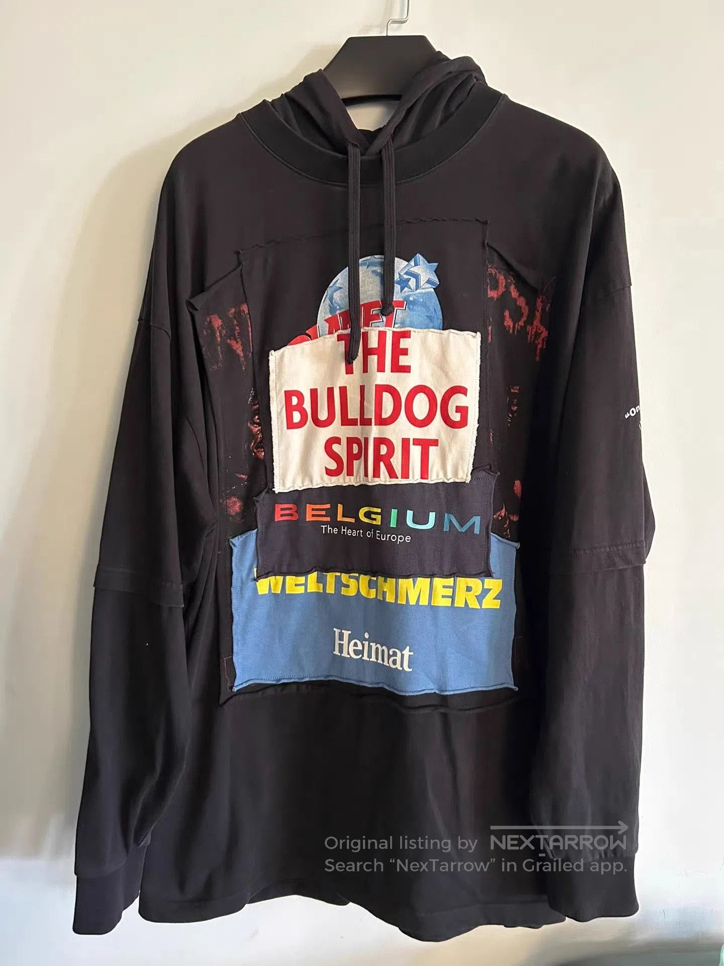 Vetements Vetements FW18 Triple Split Patchwork Hoodie | Grailed