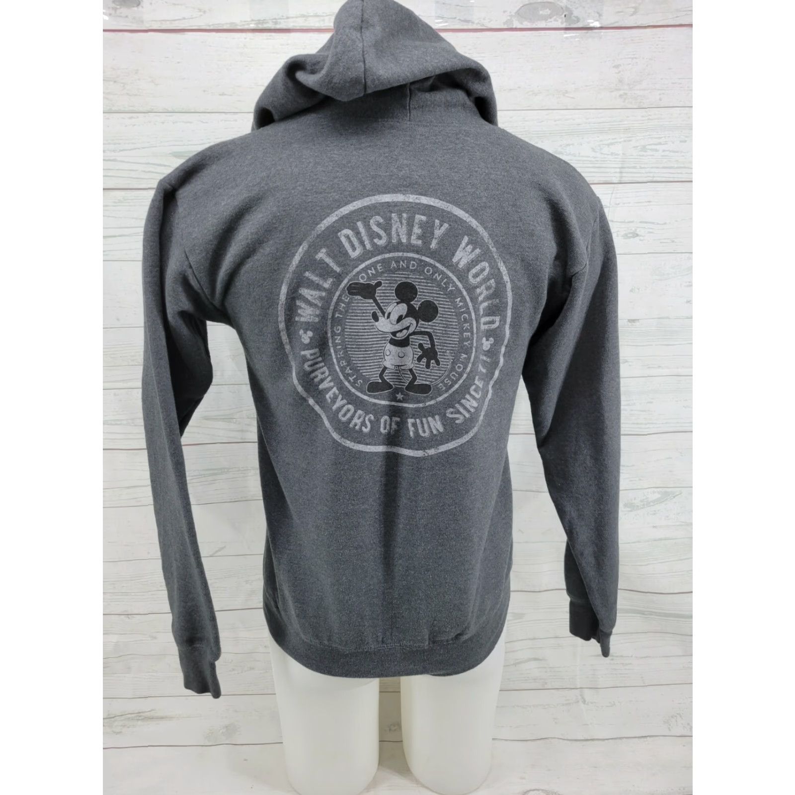 Disney Disney Walt Disney World Gray Hoodie Mickey Full Zip Jacket Size SMALL Men Size US S / EU 44-46 / 1 - 6 Thumbnail