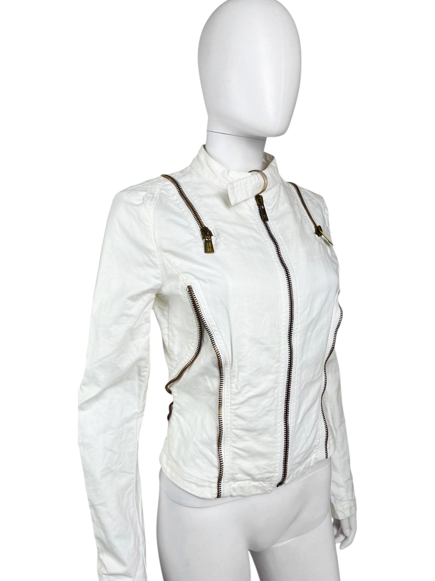 Versace by Donatella S/S 2005 Multizip White Cotton Jacket Size S / US 4 / IT 40 - 6 Thumbnail